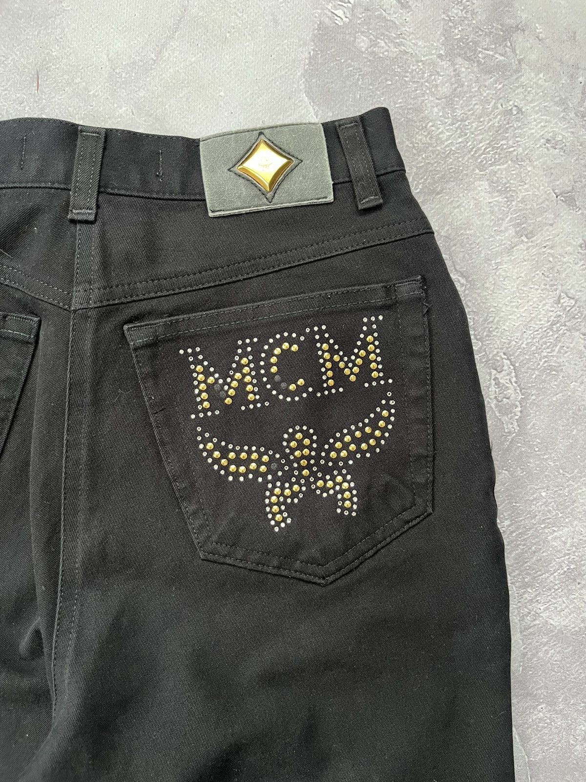 MCM Vintage MCM Big Logo Pants Black Made in Italy Size 28 Size 28" / US 6 / IT 42 - 6 Thumbnail