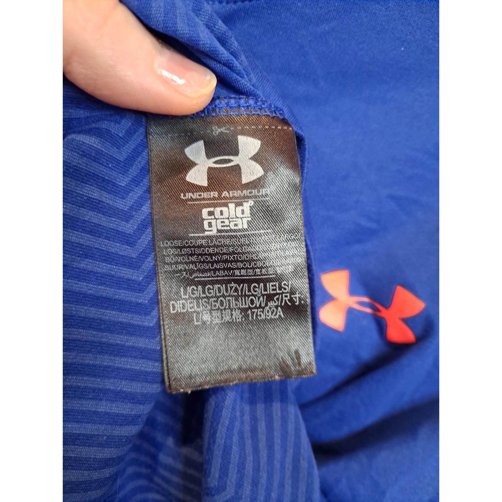 Under Armour Under Armour Blue Coldgear with Orange Logo Henley Size Larg Size US L / EU 52-54 / 3 - 4 Thumbnail