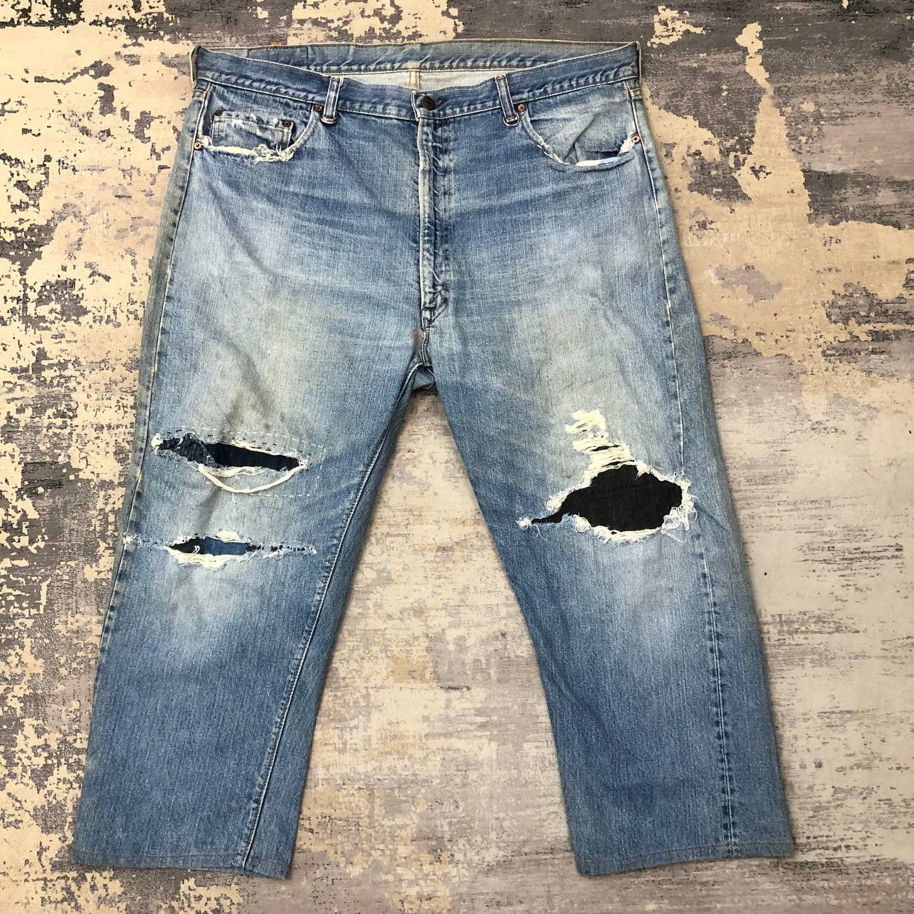 Levi's × Levi's Vintage Clothing P776 RARE VTG LEVI'S TALON BUTTON NOM 8 RIPPED JEANS Size US 42 / EU 58 - 1 Thumbnail