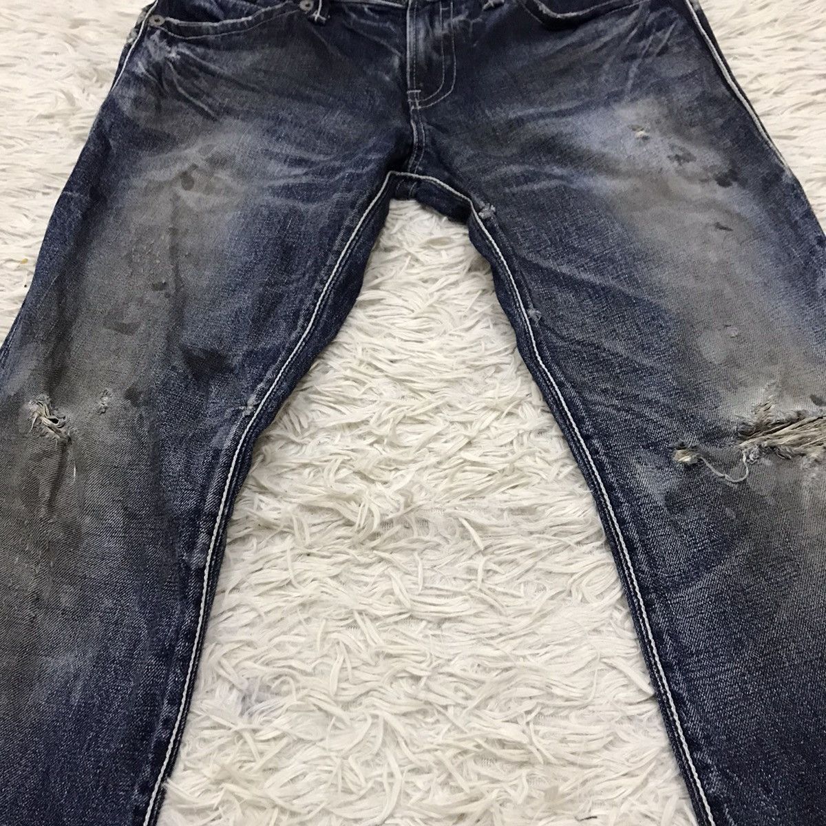 &SONS Vintage Delay Ufin & Sons Distressed Denim Flare Jeans Size US 32 / EU 48 - 17 Thumbnail