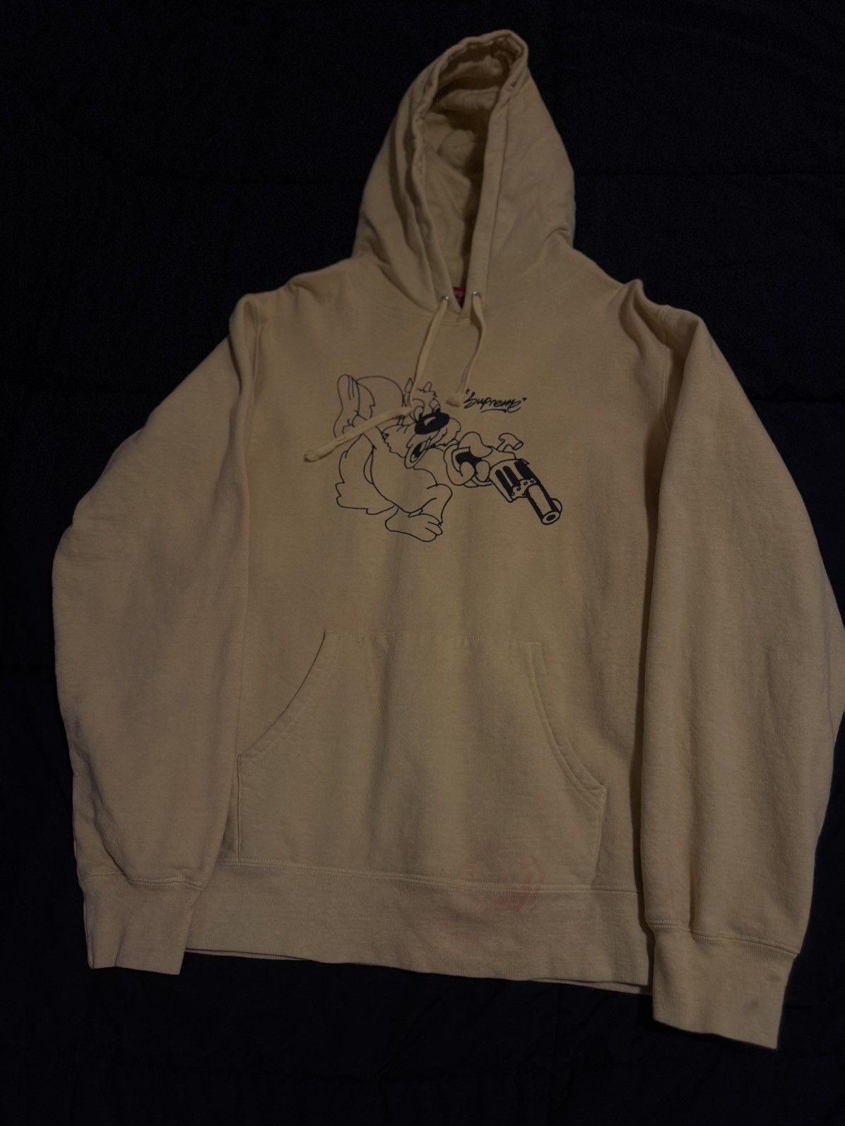 Supreme Yellow Supreme Hoodie Size Large Pre Owned Wash Stain Size US L / EU 52-54 / 3 - 2 Thumbnail