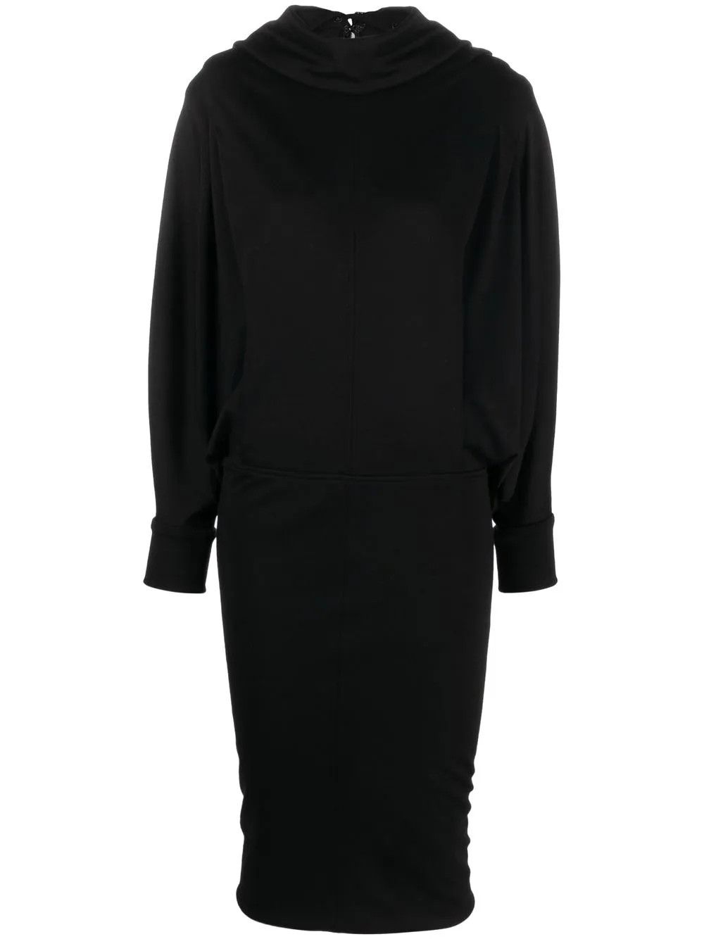 Saint Laurent Paris o1y0126 Midi Dress in Black Size S / US 4 / IT 40 - 1 Thumbnail