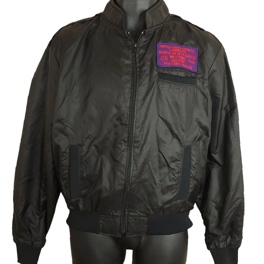 Holloway VINTAGE United States Olympic Committee Jacket Mens Size Medium 80s Made In USA Holloway Black Windbreaker Size US M / EU 48-50 / 2 - 2 Thumbnail