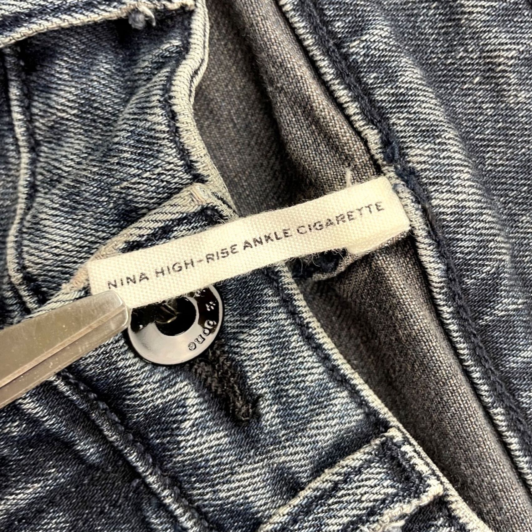 Rag & Bone Rag & Bone Women's Nina High-Rise Ankle Cigarette Jeans Blue 25x27 Regular Jeans Womens Mens Girls Size 42" / US 20 - 6 Thumbnail