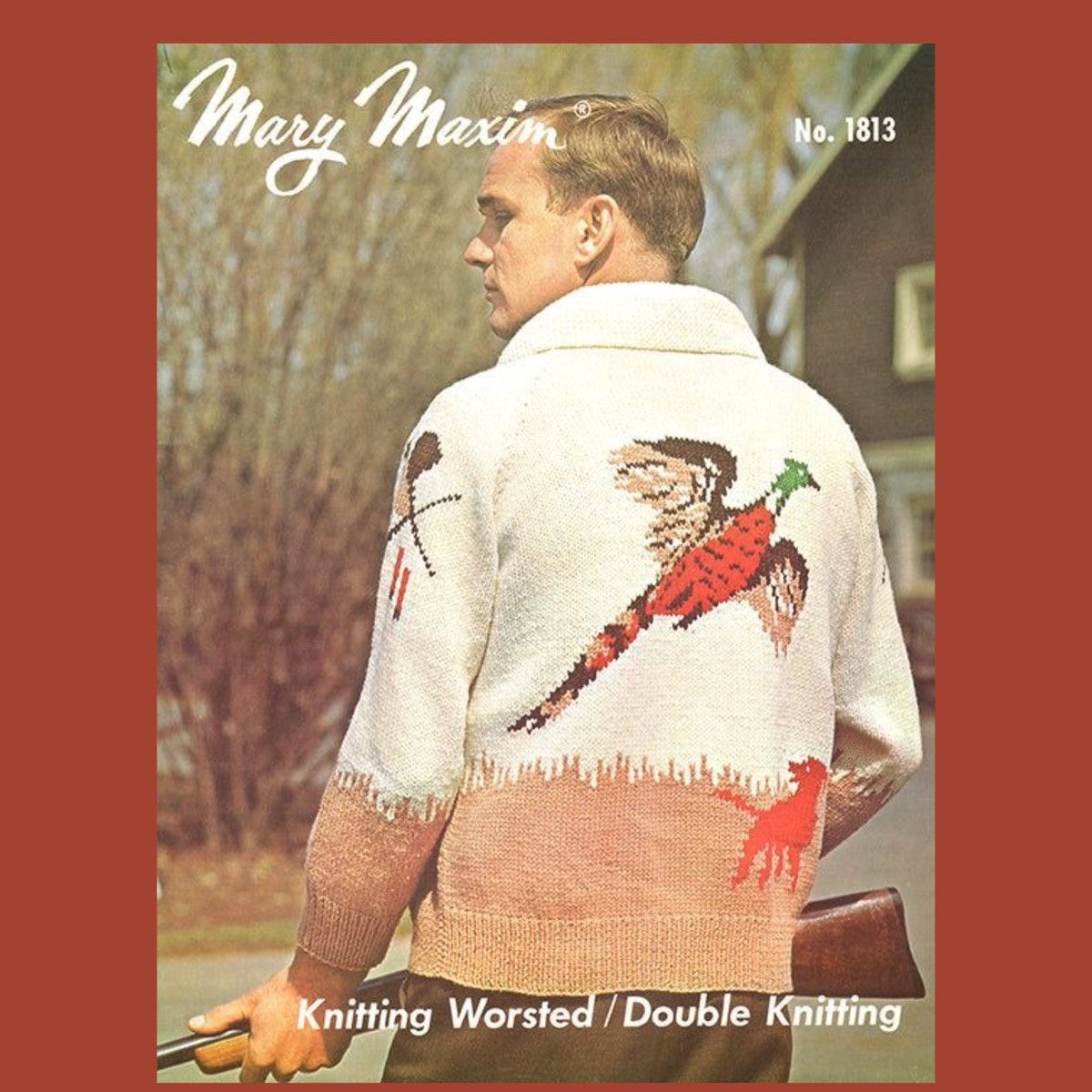 Vintage 1960s “Mary maxim’s”knitting pattern vintage sweater. Size US XL / EU 56 / 4 - 7 Thumbnail
