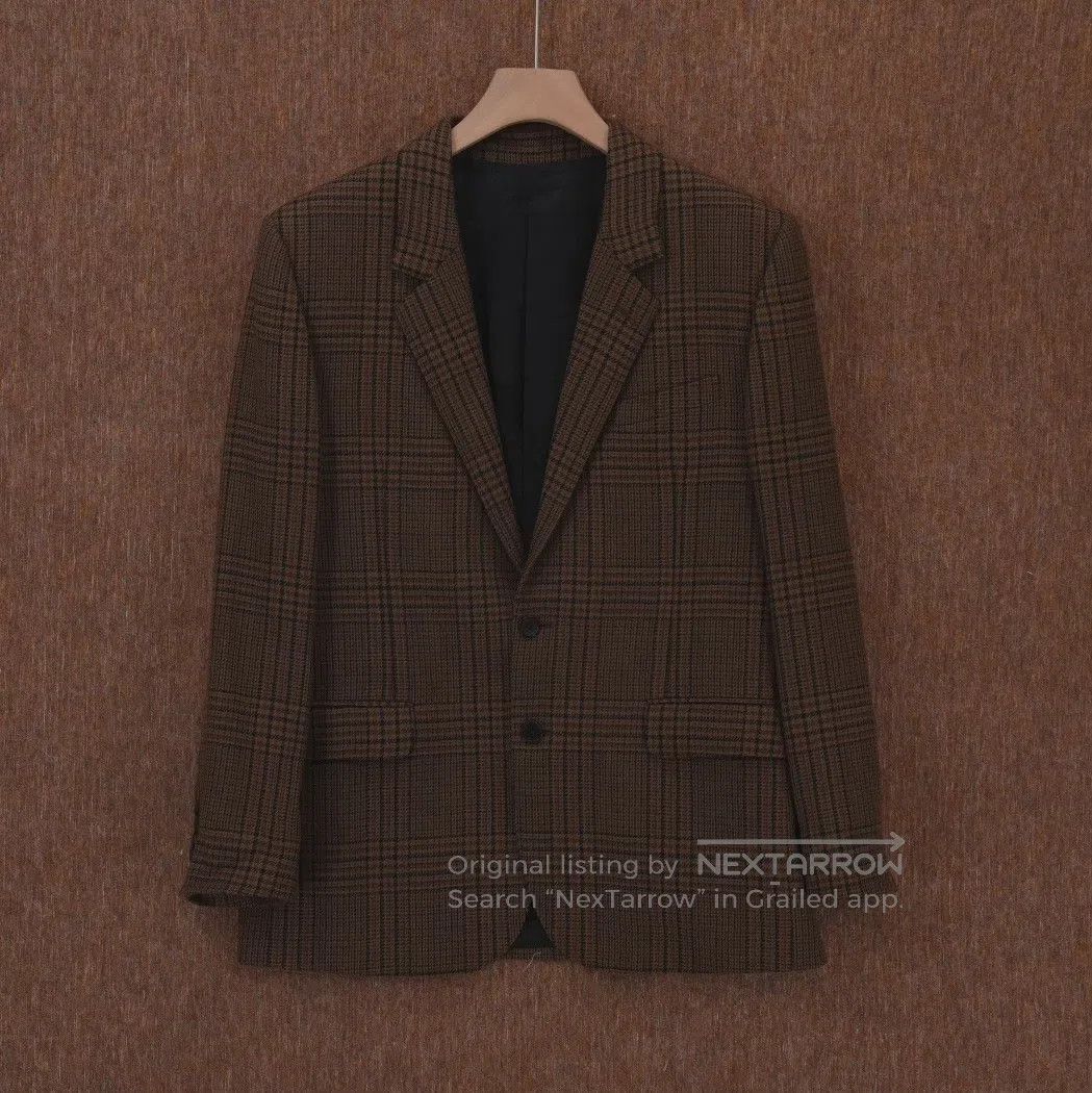 Celine CELINE size42 Classic checkered wool jacket Size L / US 10 / IT 46 - 1 Thumbnail