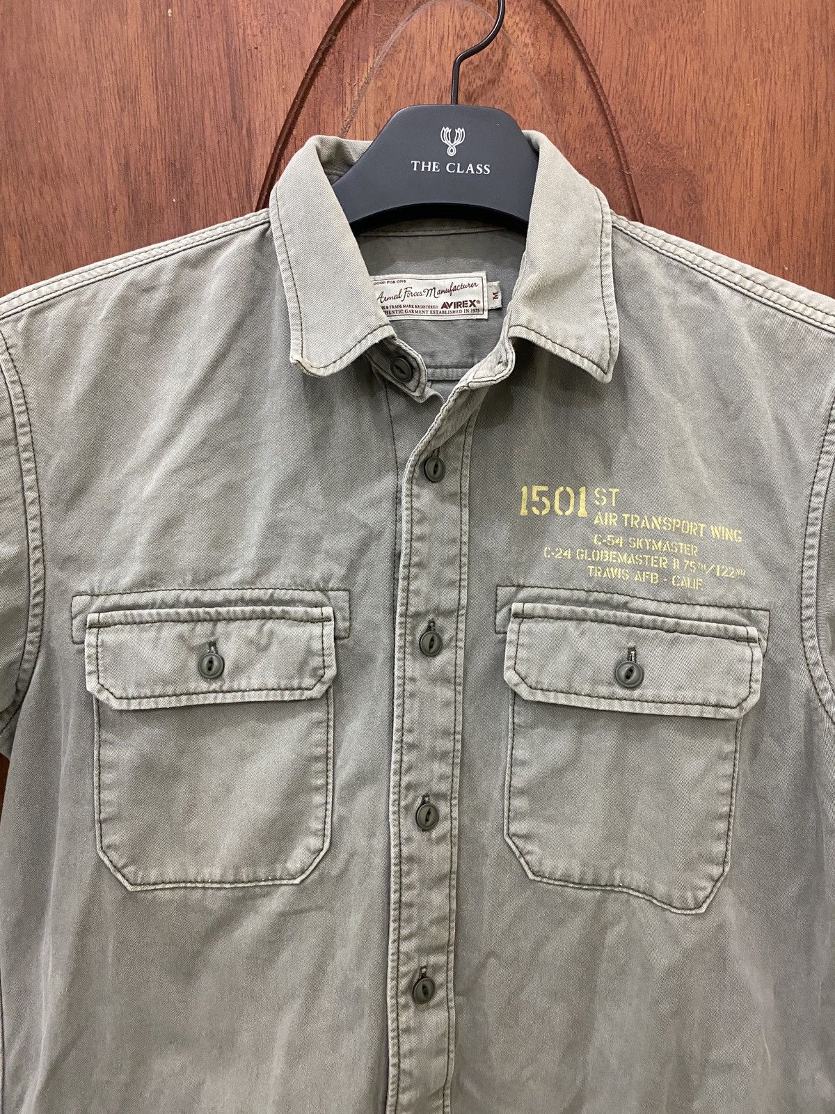Avirex Avirex Vintage Faded Army Uniform Shirt Size US M / EU 48-50 / 2 - 2 Thumbnail