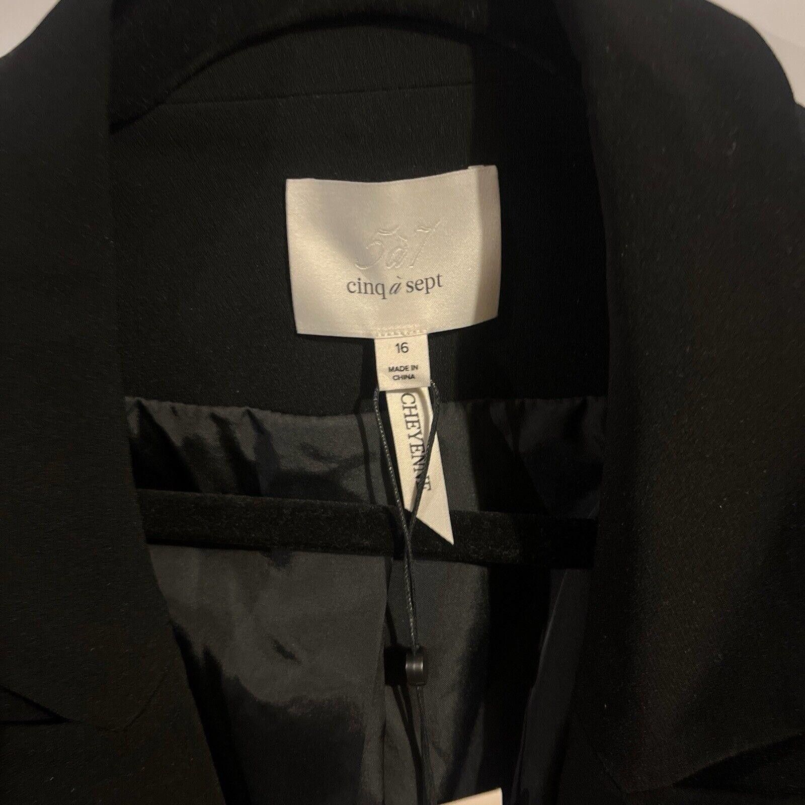 Designer NEW Cinq A Sept BLACK Butterfly Emb Kylie Jacket size 16 Size XXL / US 16-18 / IT 52-54 - 5 Thumbnail