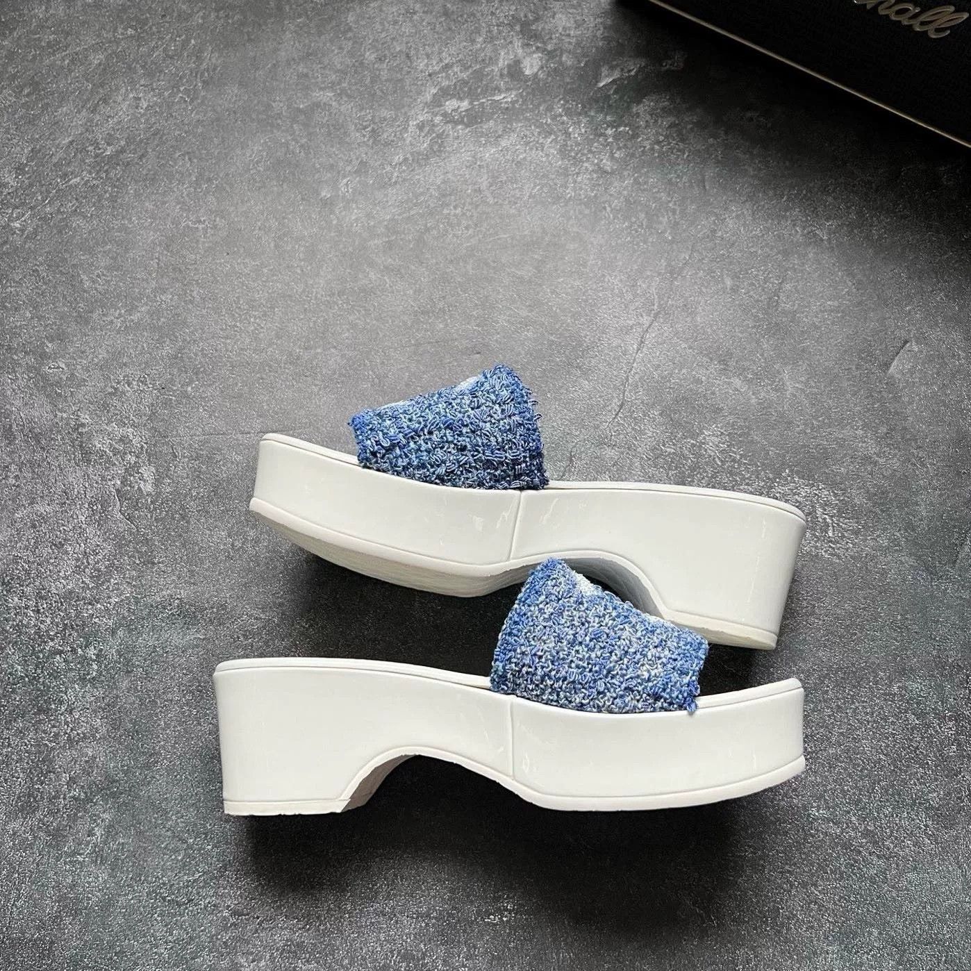 Chanel Chanel Blue Sandals 24 Women Size US 8 / IT 38 - 1 Thumbnail