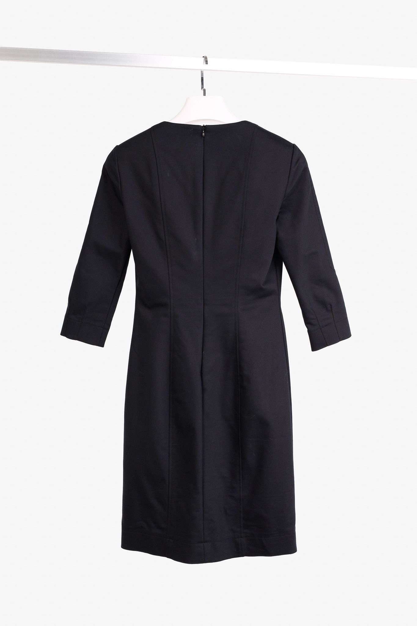 The Row The Row Gamner Black Stretch Cotton Fitted Mini Dress Size S / US 4 / IT 40 - 2 Thumbnail