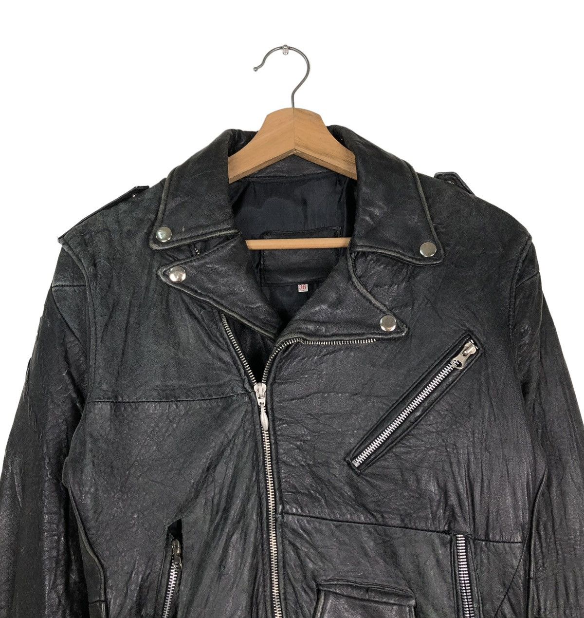 Toyo Enterprises 🔥VINTAGE LEATHER BIKER JACKET DOUBLE BREAST Size US S / EU 44-46 / 1 - 4 Thumbnail