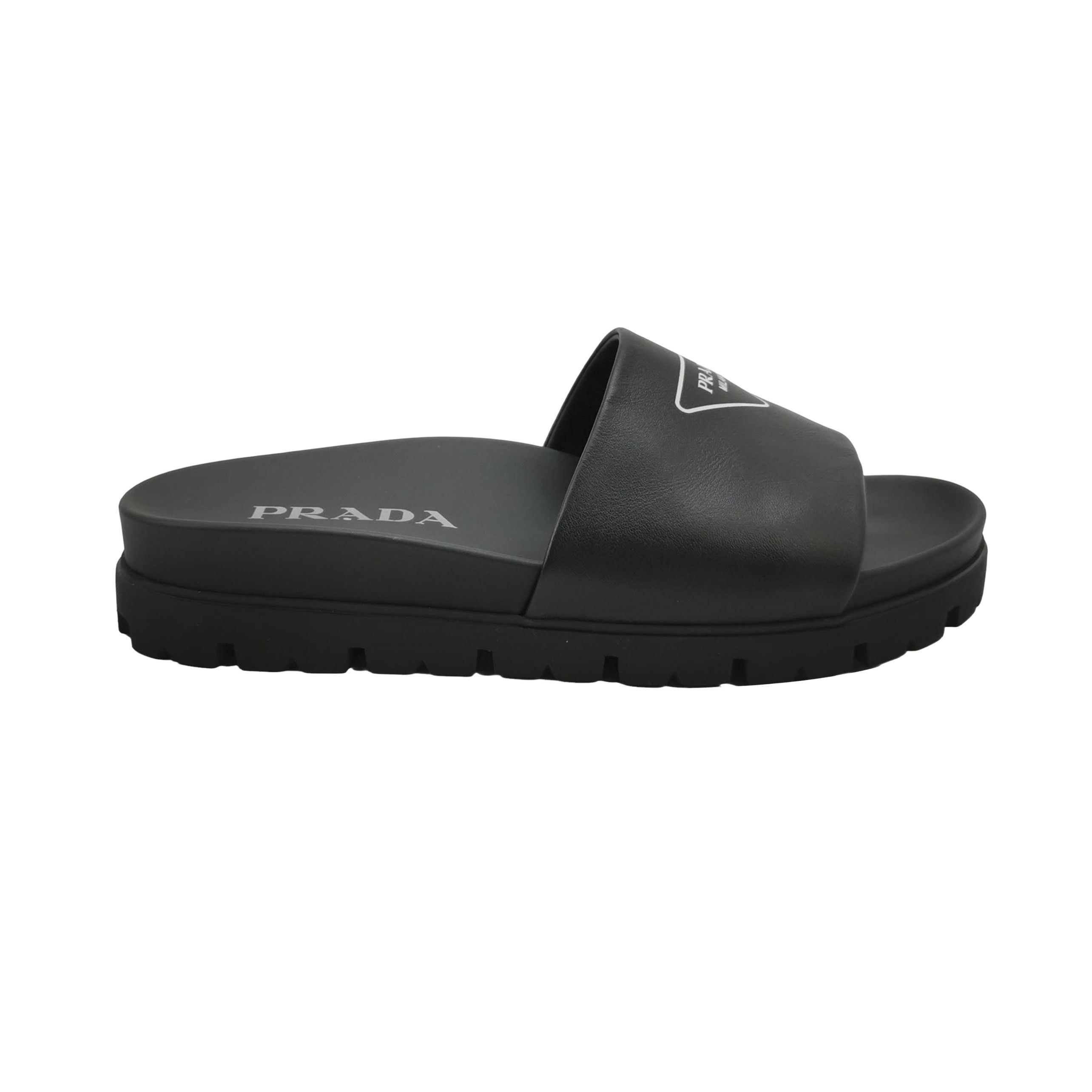Prada Prada Triangle Logo Leather Sandals 40 Size US 7 / EU 40 - 1 Thumbnail