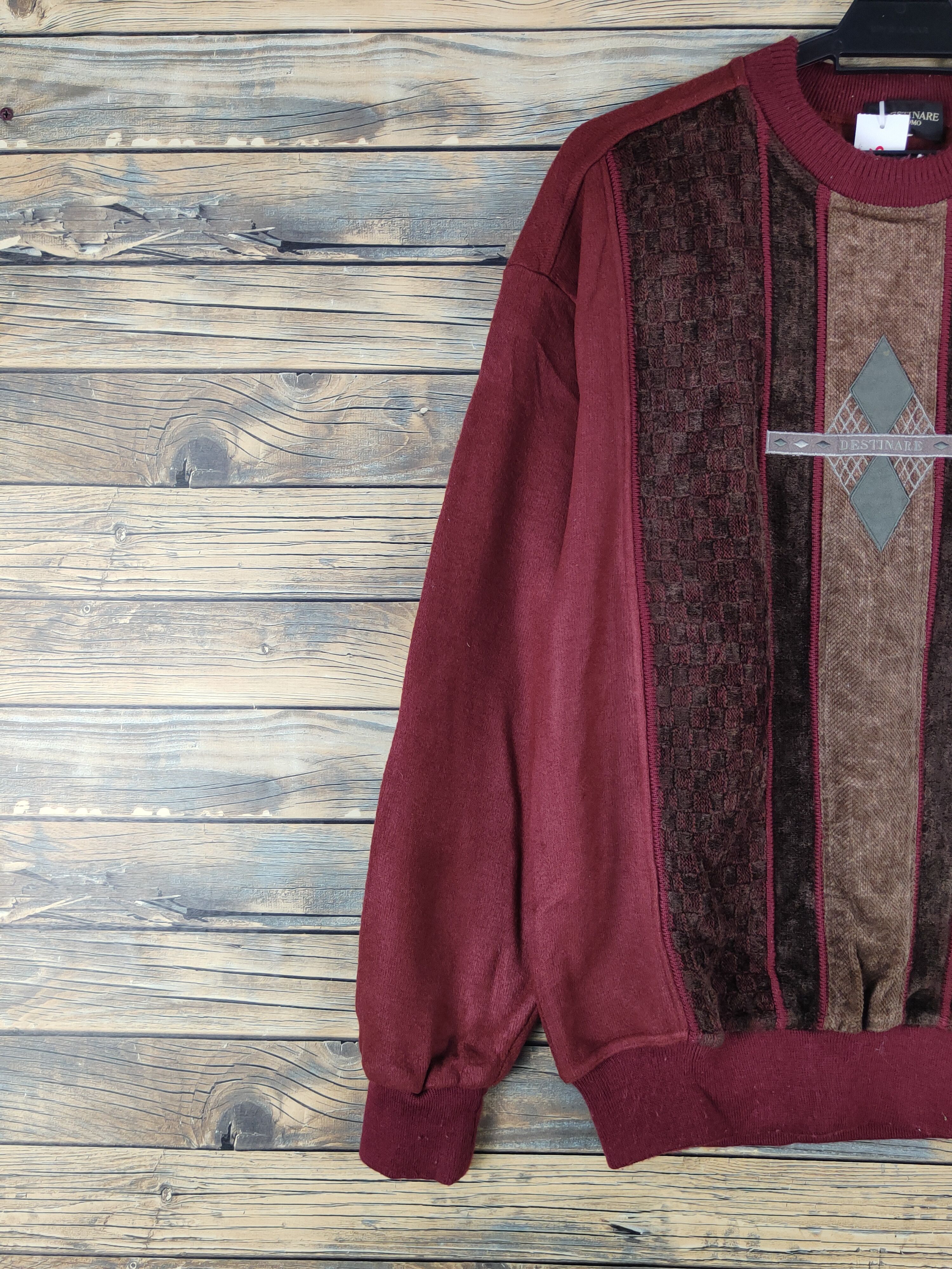 Homespun Knitwear × Japanese Brand × Vintage Destinare Maroon Knitwear Sweatshirts #W1255 Size US M / EU 48-50 / 2 - 4 Thumbnail