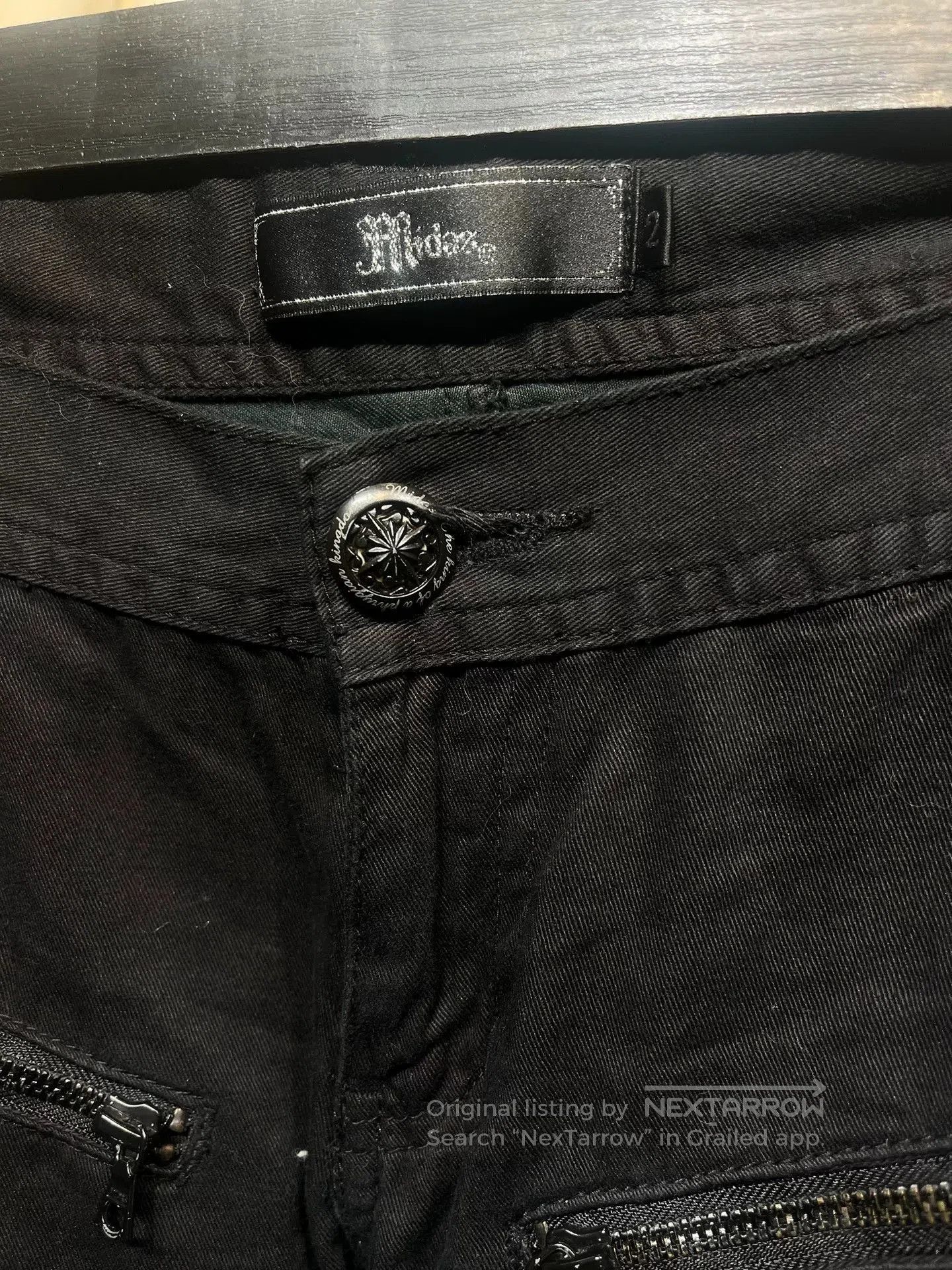 MIDNIGHT RODEO dark avant-garde cargo pants with zippers. Size US 32 / EU 48 - 4 Thumbnail