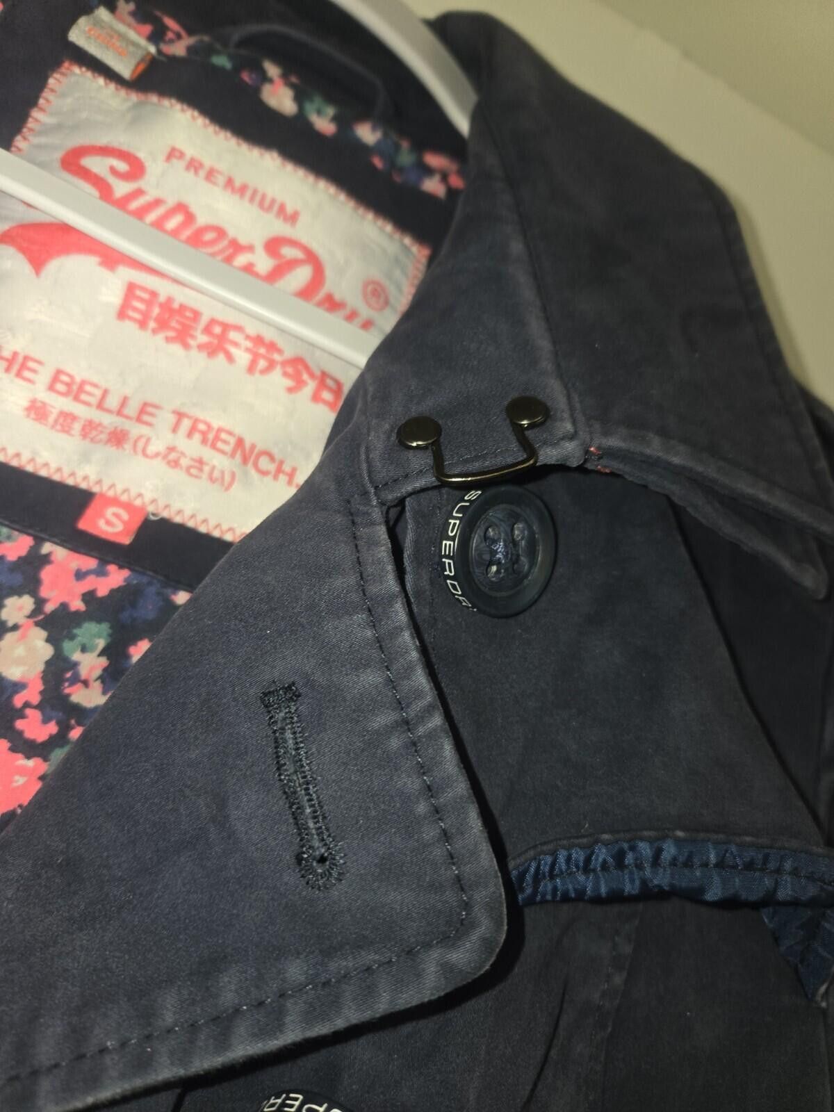 Superdry SUPERDRY Women's Navy Blue Pea Coat Size Small No Belt Size S / US 4 / IT 40 - 5 Thumbnail