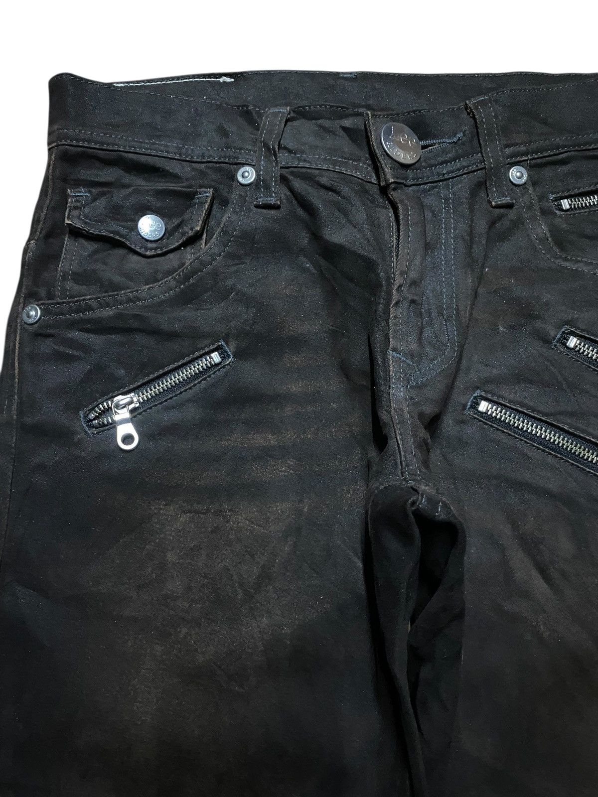 Lee × Number (N)ine Lee Riders Zipper Buckle Back Double Knee Skinny Jeans Size US 30 / EU 46 - 7 Thumbnail
