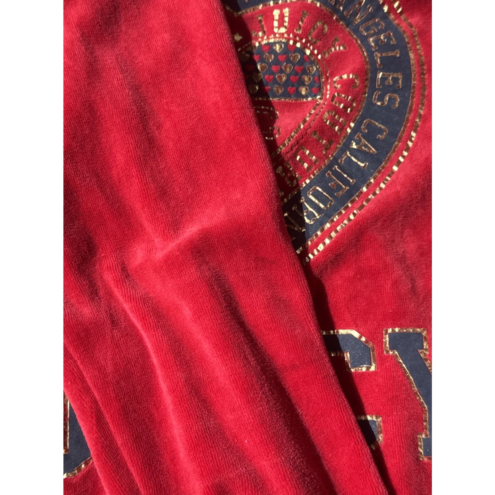 Juicy Couture VINTAGE Juicy Couture Hoodie Large Red Velour Zip Up Rhinestone Bling Full Zip Hooded Womens Casual Retro 2000s Size L / US 10 / IT 46 - 6 Thumbnail