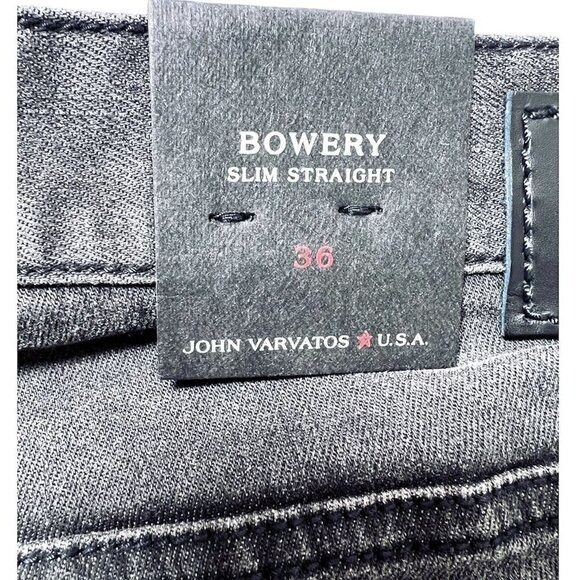 John Varvatos John Varvatos Mens Black Faded Denim Bowery Raw Hem Jean Sho Size US 36 / EU 52 - 4 Thumbnail