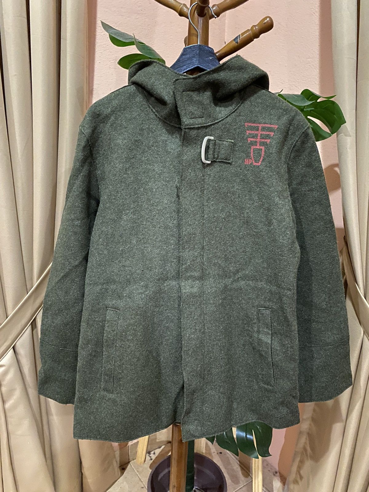 PPFM PPFM Avant-Garde Green Wool-Blend Hood Jacket Bold Graphics Size US S / EU 44-46 / 1 - 1 Thumbnail