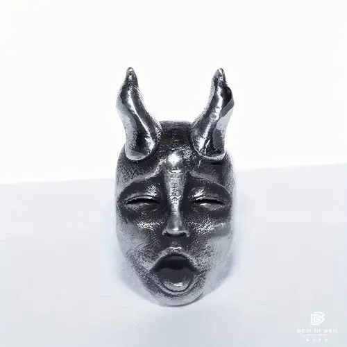 VIBE Style Retro Silver Mask Earrings Size ONE SIZE - 2 Thumbnail