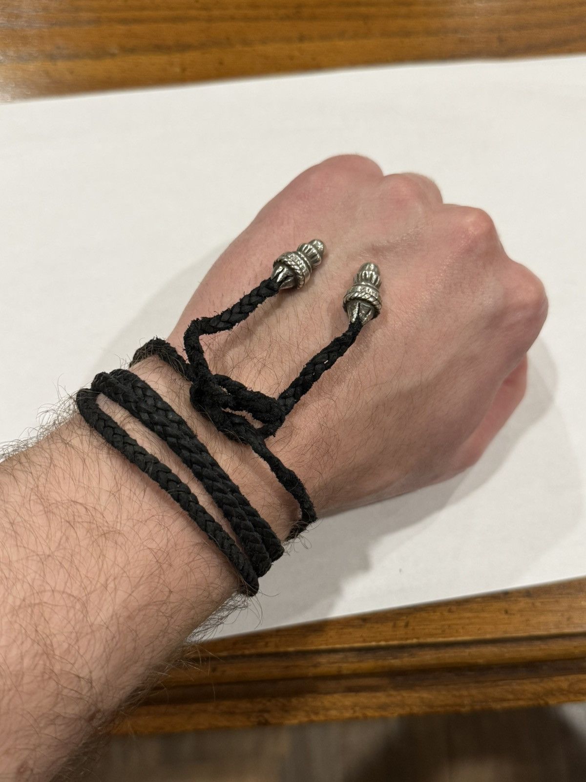 Chrome Hearts Crocodile skin Alligator Punk Stud Spike Bracelet