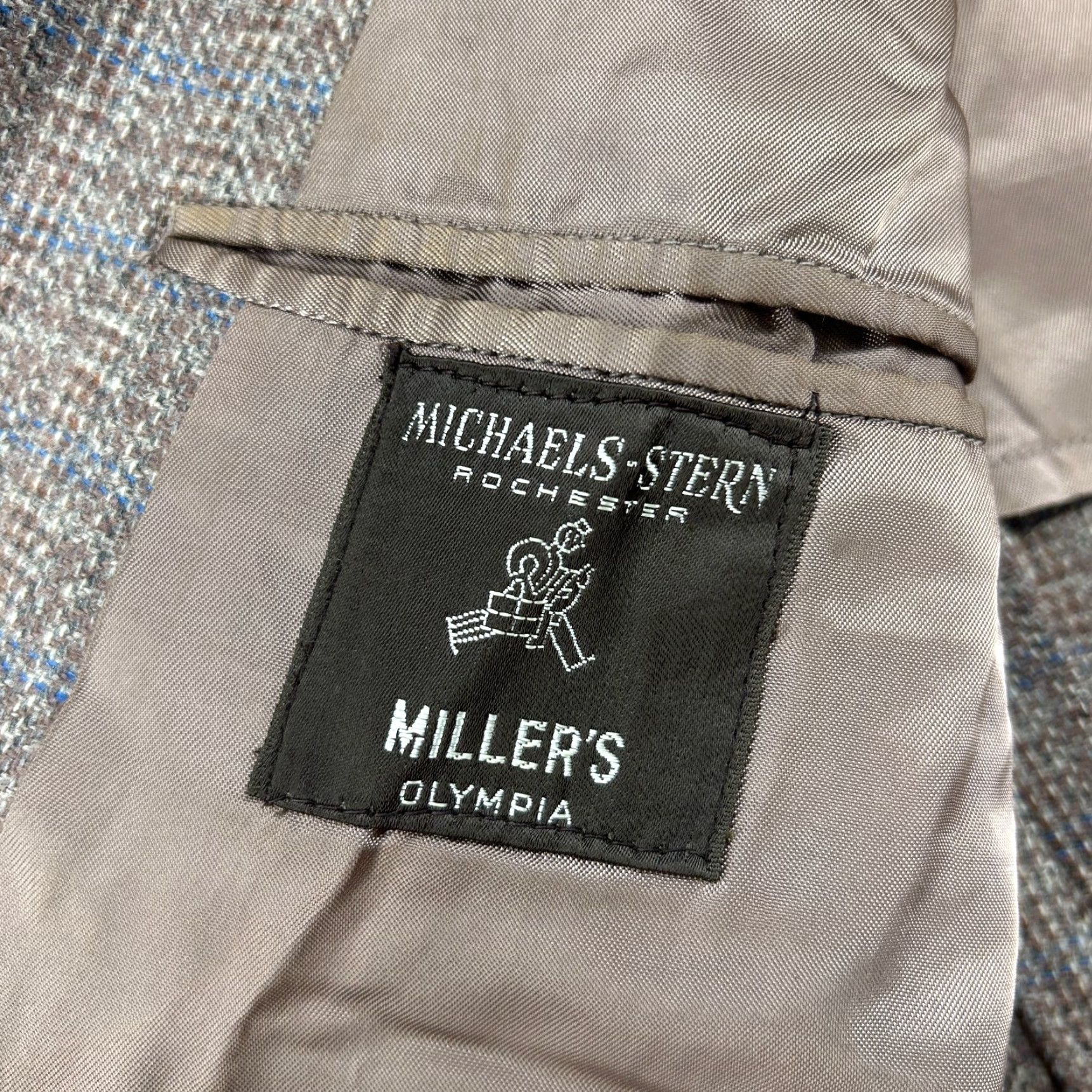 Vintage VINTAGE 60s Miller Brown Plaid Wool Blazer Coat 2 Piece Single-Breasted Notch Lapel Chest 44 Regular Mens Defective Holes 90s Sports Jacket Weathered Size 44R - 7 Thumbnail