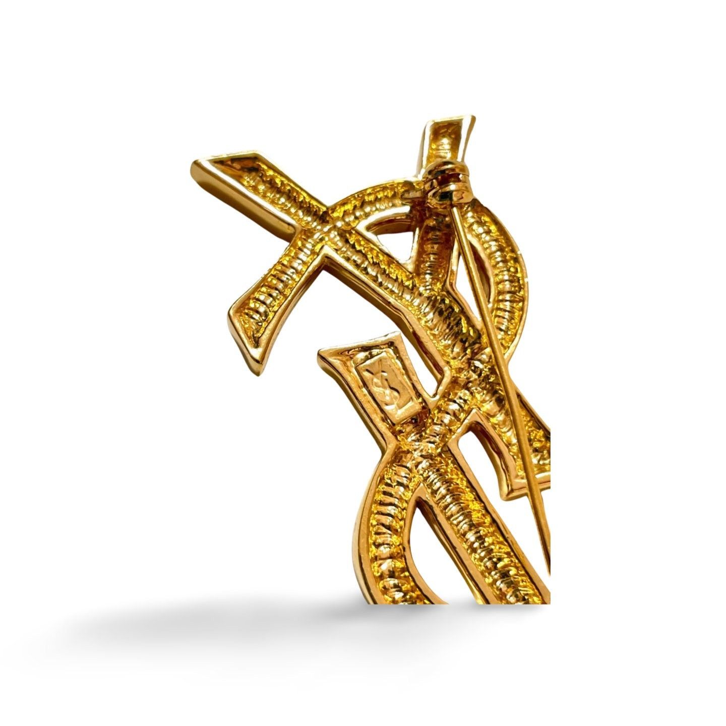 Yves Saint Laurent Vintage Yves Saint Laurent golden YSL logo brooch. Must have Size ONE SIZE - 4 Thumbnail
