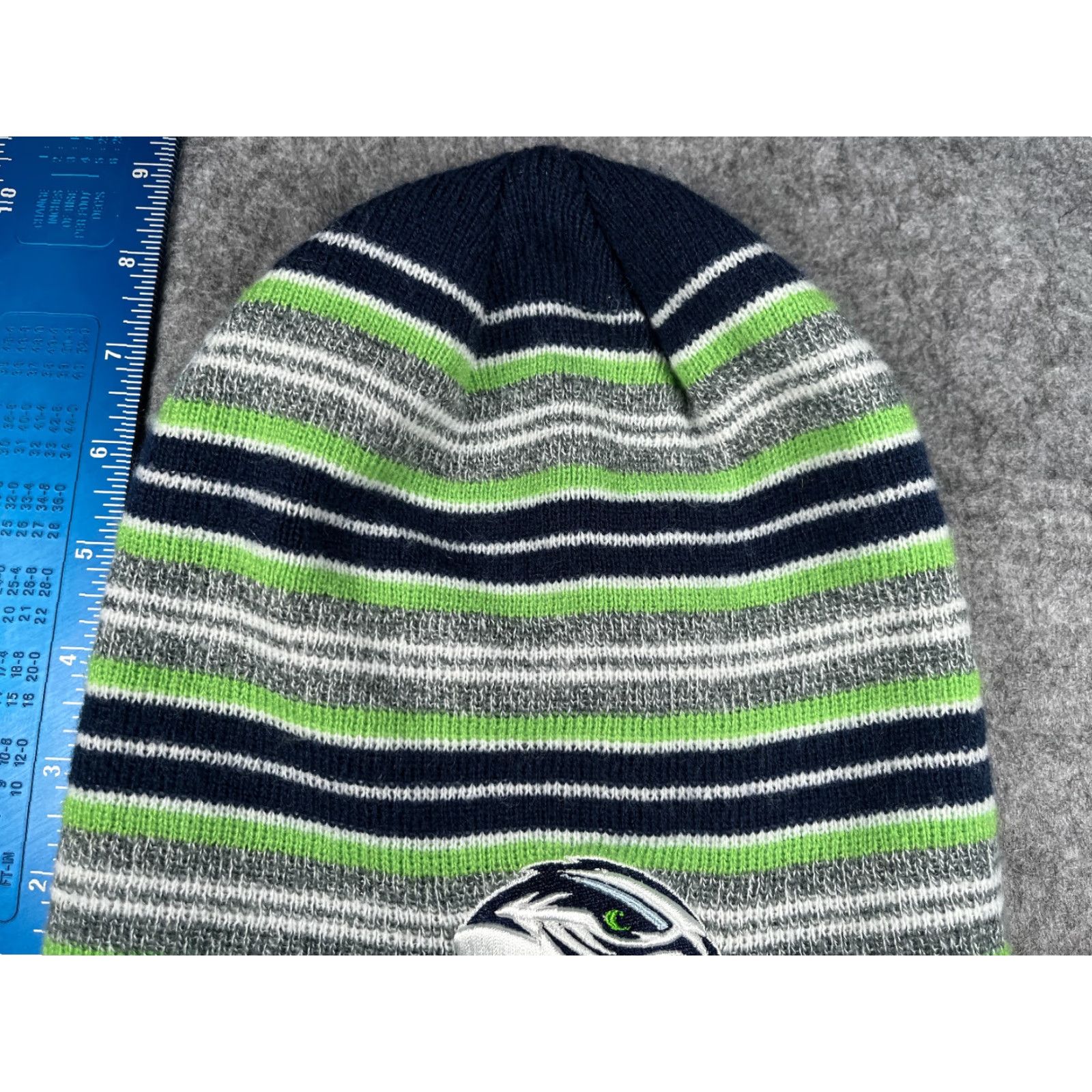 Zephyr Ridgeline Riverhawks Beanie Toque Adult OS Blue Green Stripe Acrylic Shirt? Size ONE SIZE - 3 Thumbnail