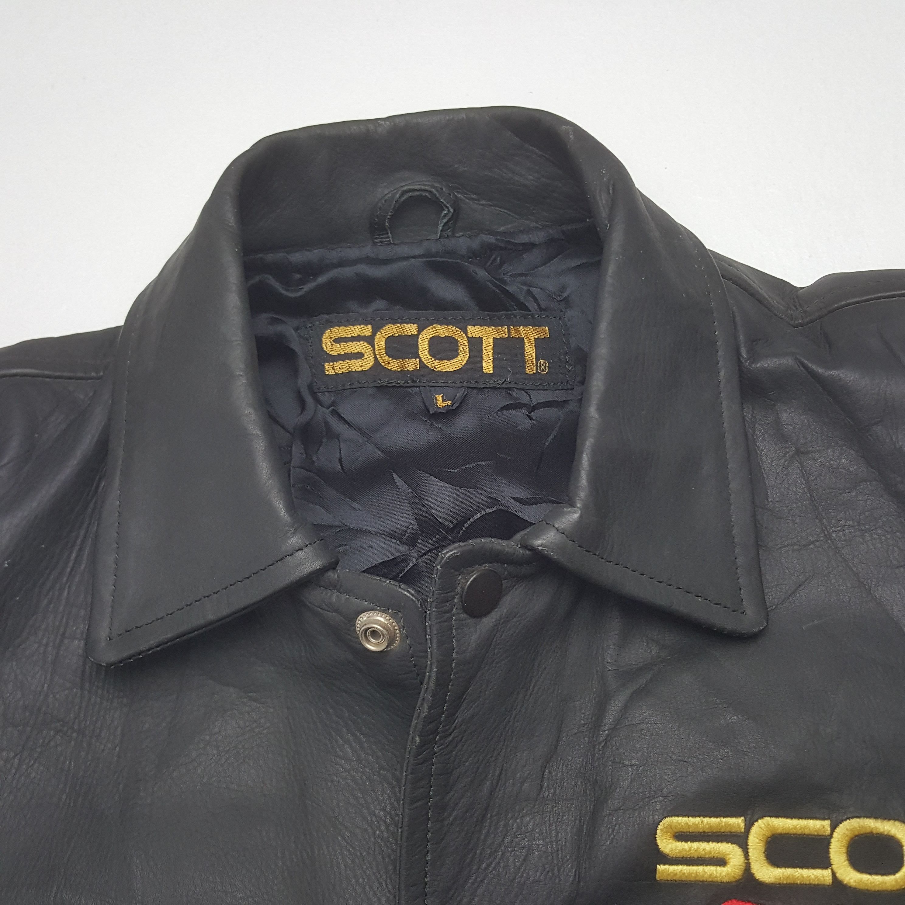 Japanese Brand Vintage Scott Team Japanese Racing Leather Jacket C305N6 Size US L / EU 52-54 / 3 - 5 Thumbnail