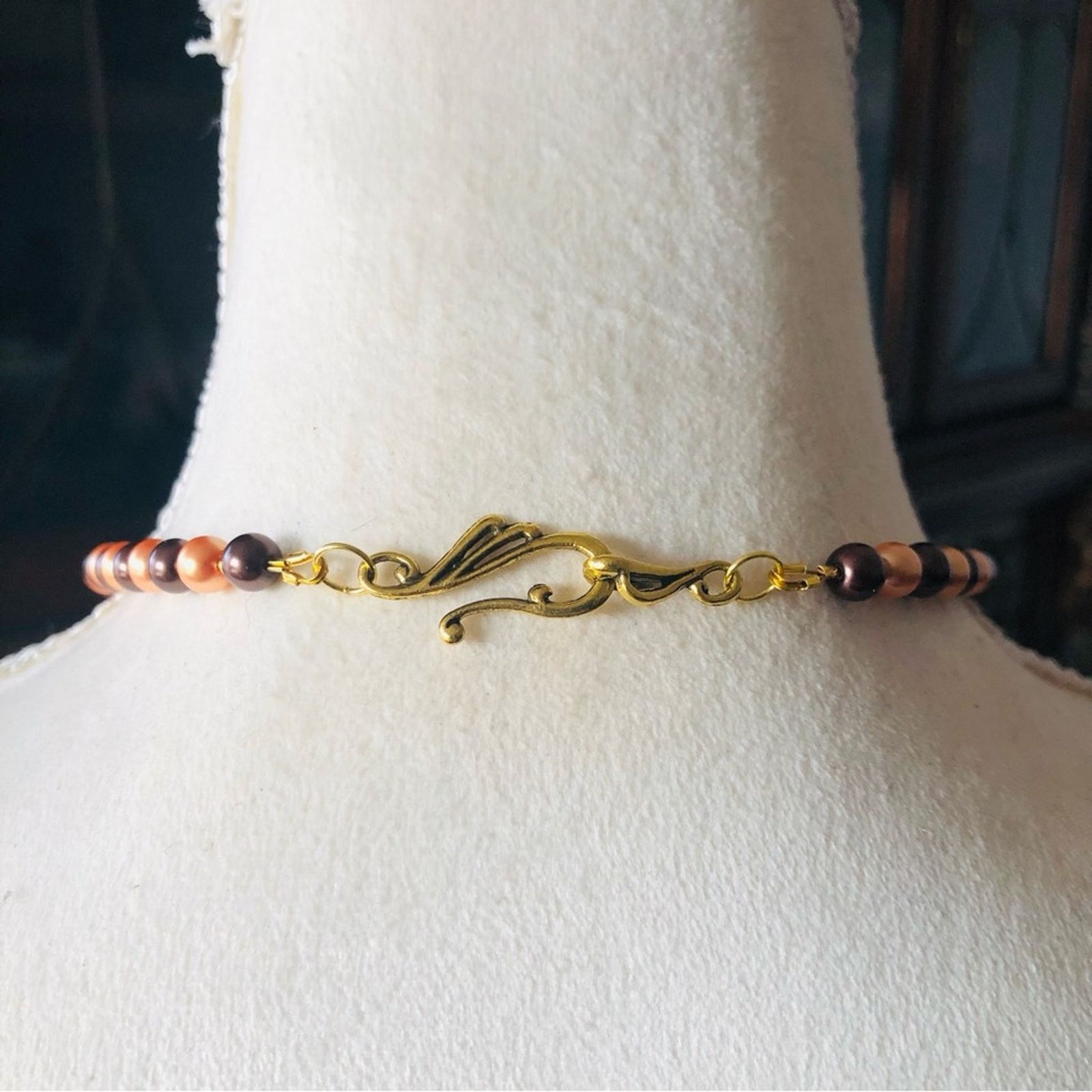 Handmade Handcrafted repurpose dome animal print glass Pearl necklace Size ONE SIZE - 7 Thumbnail