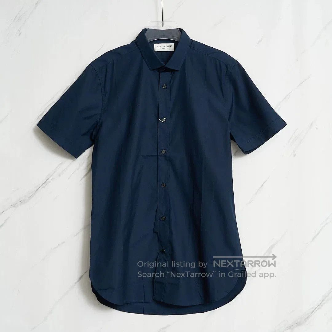 Saint Laurent Paris Saint Laurent Men's Dark Blue Minimalist Shirt. Size US M / EU 48-50 / 2 - 1 Thumbnail