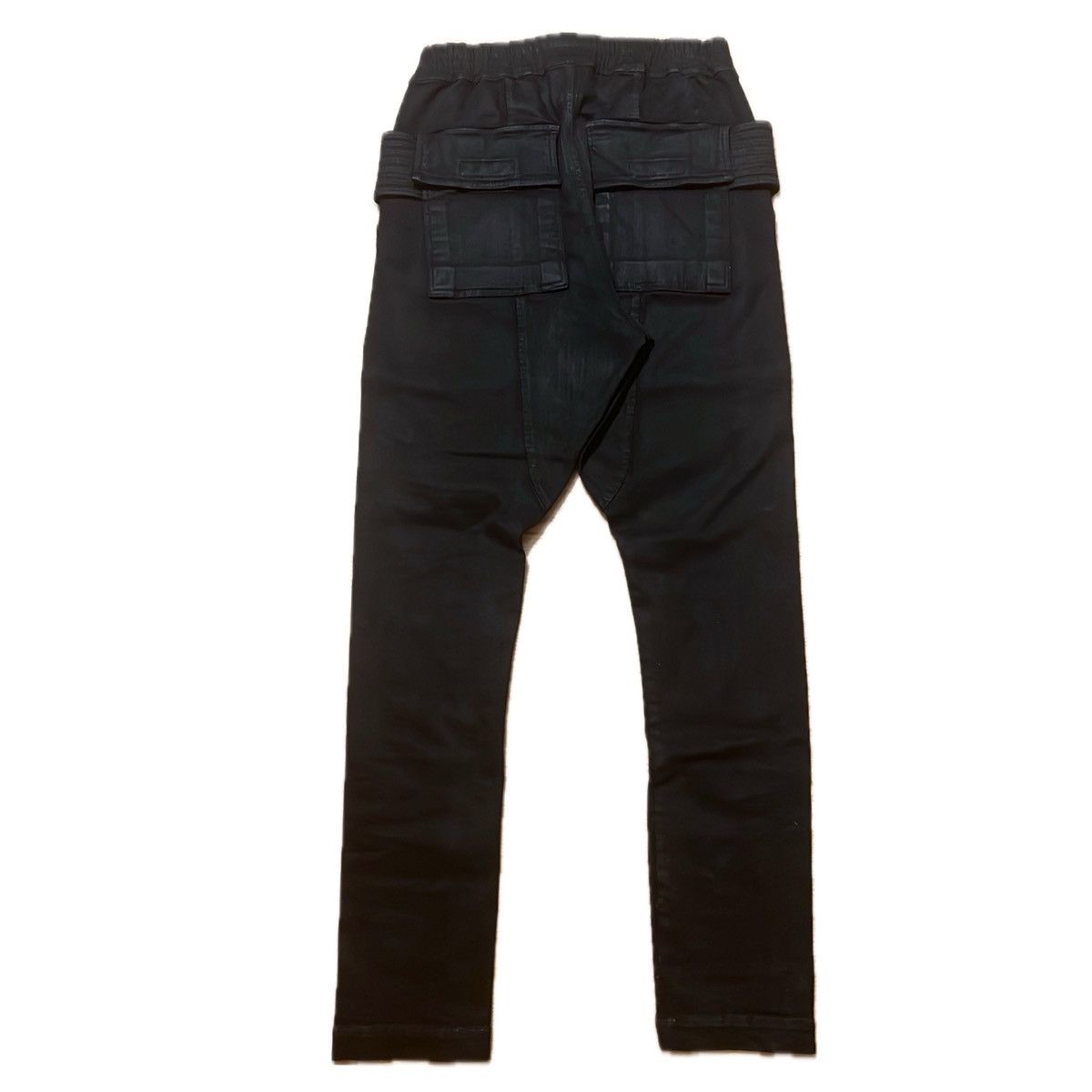 Rick Owens × Rick Owens Drkshdw BNWT SS24 Rick Owens Black Wax Creatch Cargo Denim Pants SBB Size US 32 / EU 48 - 2 Thumbnail