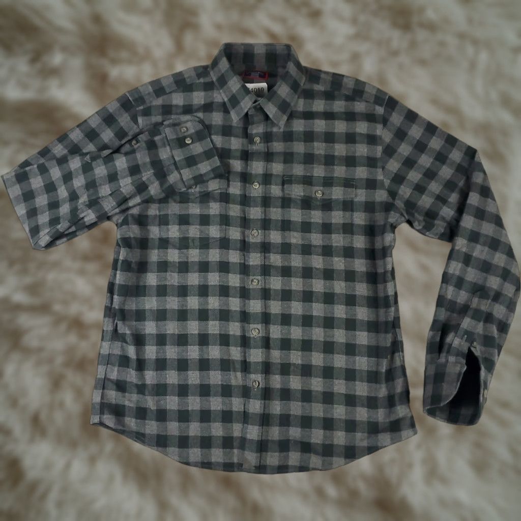 UNTUCKit UNTUCKit Shirt Mens M Gray Check Flannel Button Up Long Sleeve Size US M / EU 48-50 / 2 - 1 Thumbnail