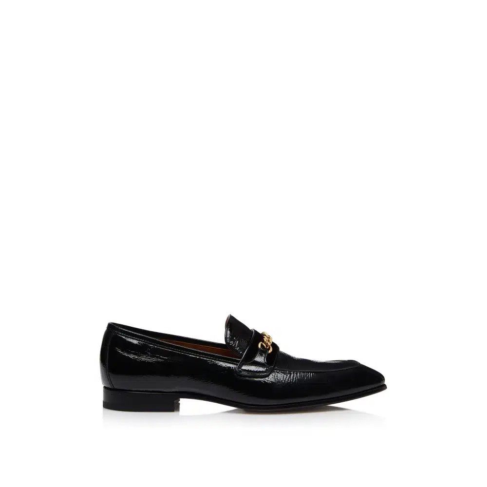 Tom Ford o1loc1c0425 J1443 Crackled Leather Bailey Chain Loafers Size US 10 / EU 43 - 1 Thumbnail