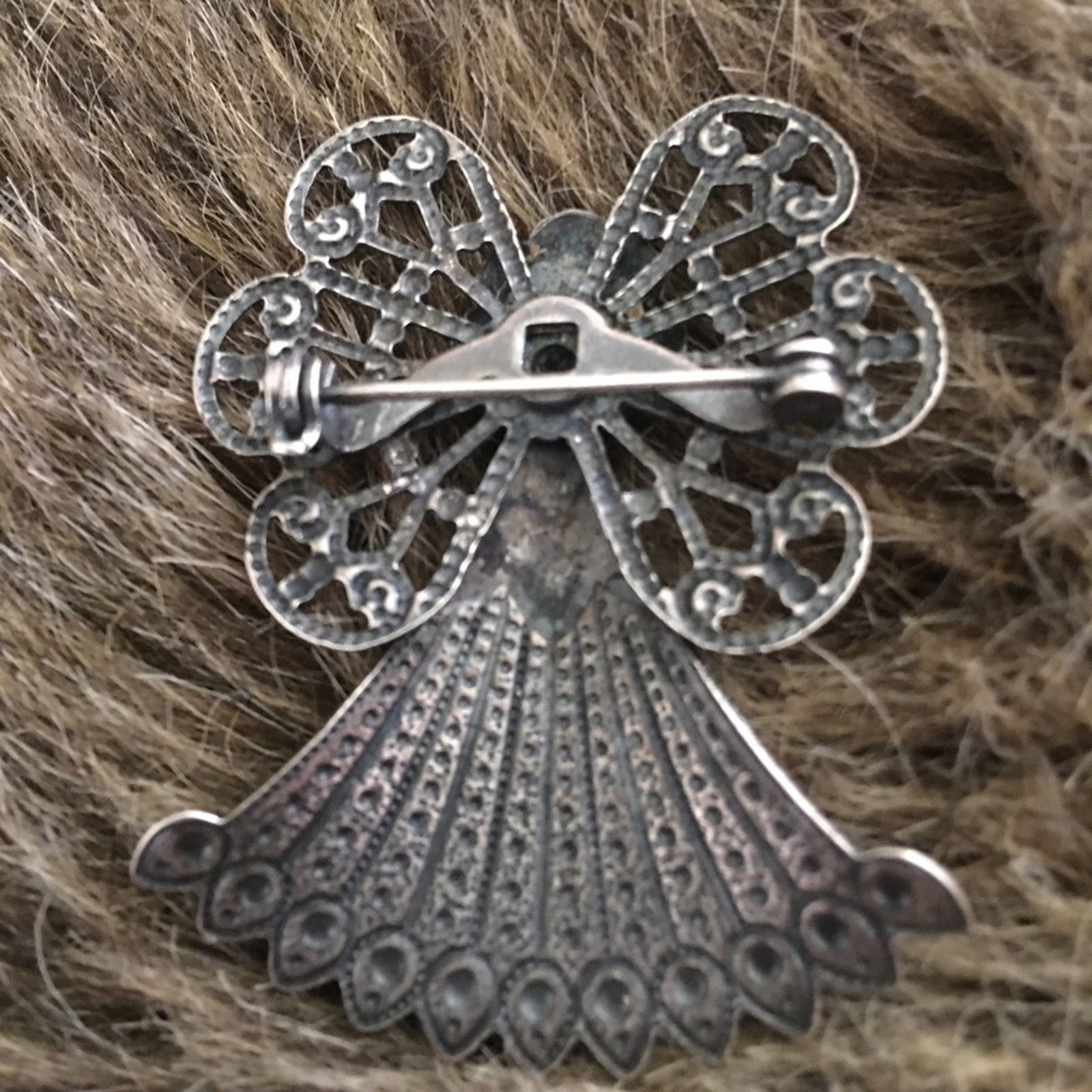 Vintage Vintage antique silver snow angel pin brooch Size ONE SIZE - 2 Thumbnail