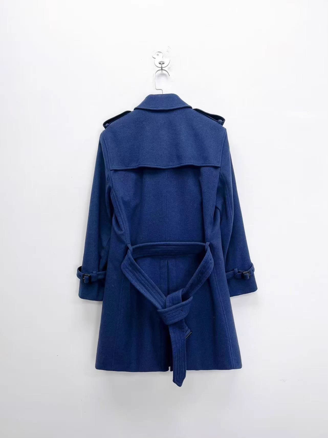 Burberry Burberry Blue Kensington Virgin Wool Belted Coat 46 Size XL / US 12-14 / IT 48-50 - 2 Thumbnail