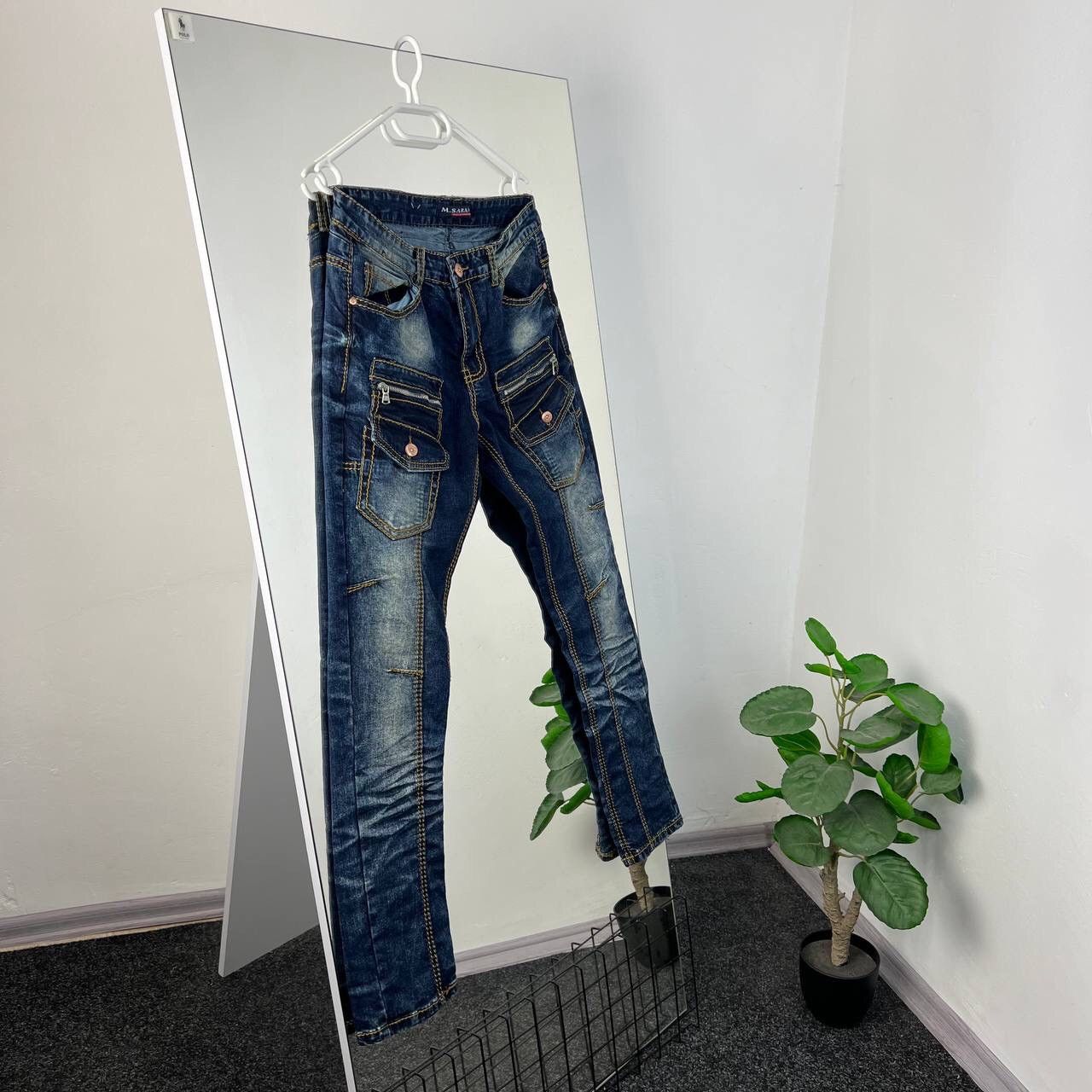 Japanese Brand Rare Pants Multipocket Y2K Jeans Slim Rap Distressed Skinny Size US 33 - 1 Thumbnail