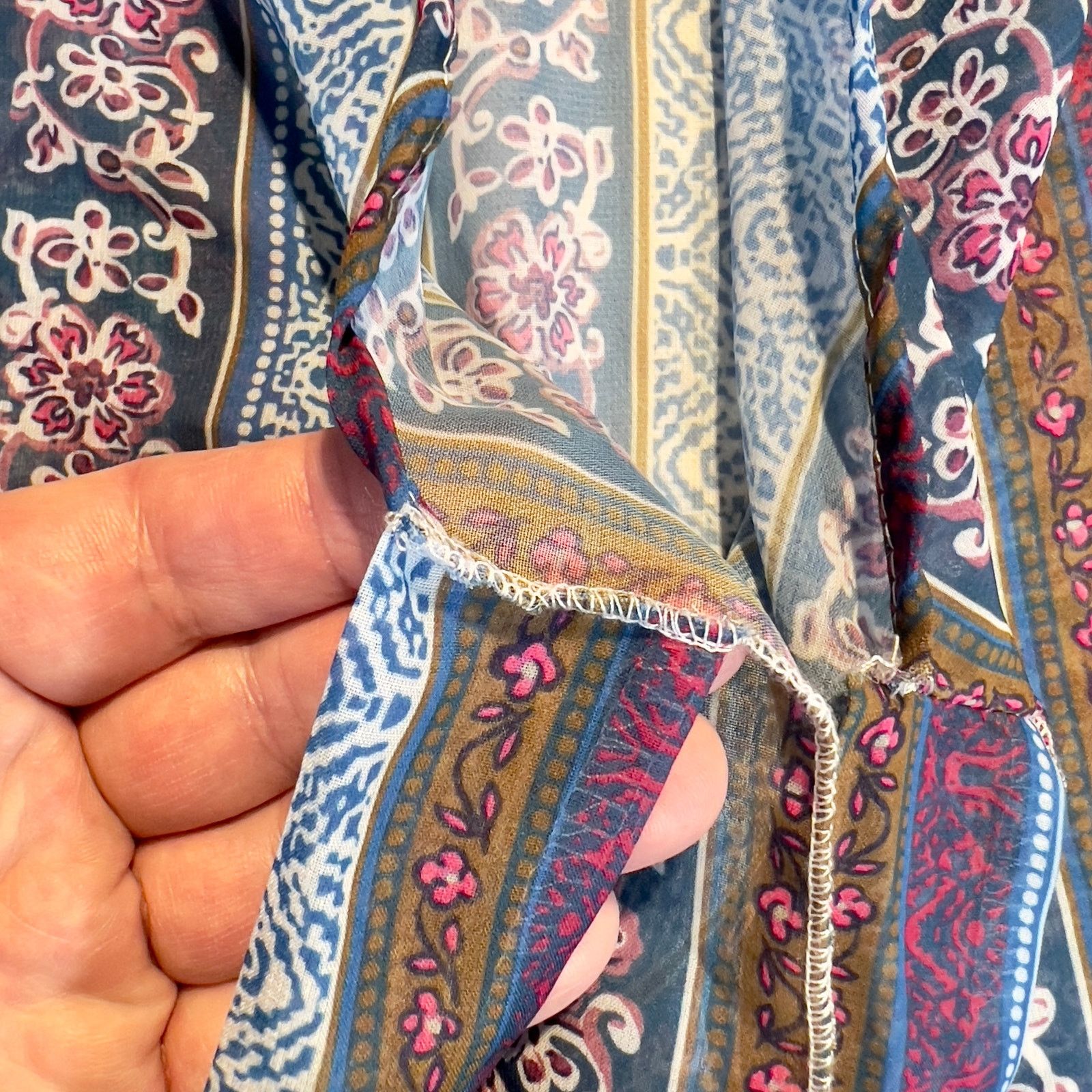 Other Beach Cover-Up Bohemian Boho Paisley Blue Purple Long Belts Size ONE SIZE - 10 Thumbnail
