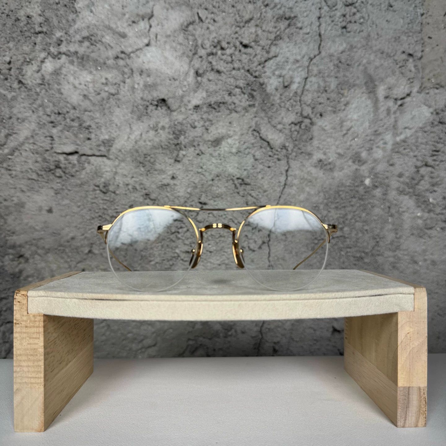 Thom Browne Round Frame Glasses with Gold Accents Size ONE SIZE - 1 Thumbnail