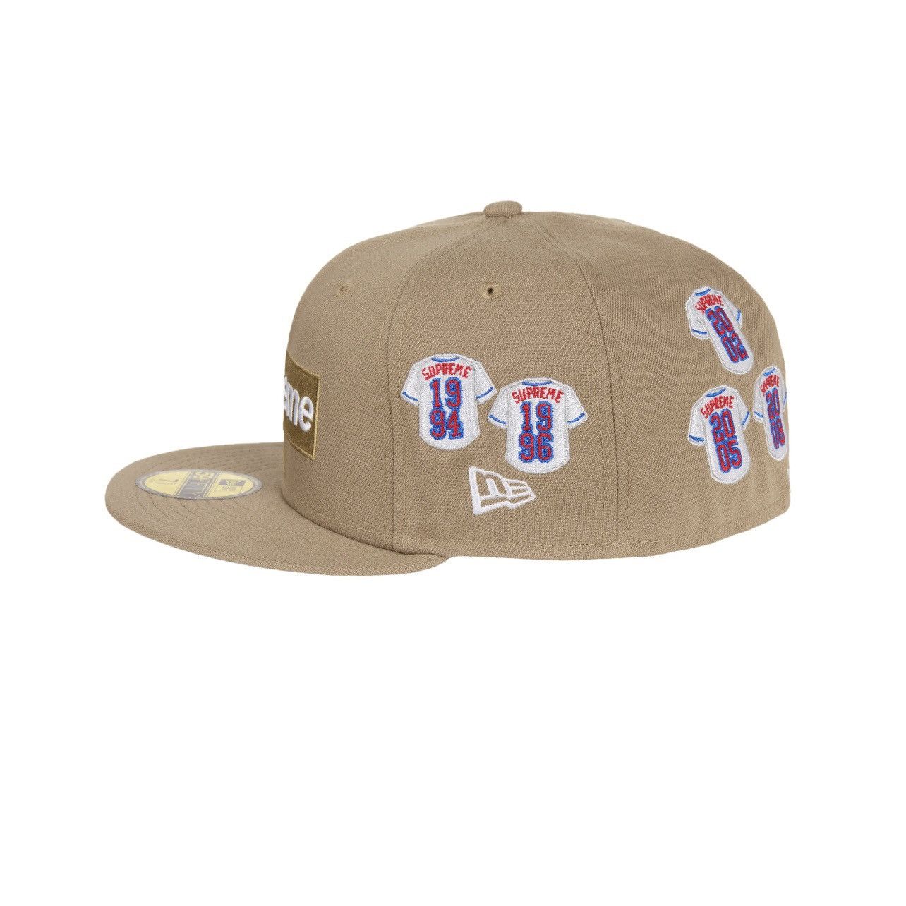 Supreme Supreme Jersey Box Logo New Era Fitted Hat Khaki Size 7 1/2 Size ONE SIZE - 2 Thumbnail