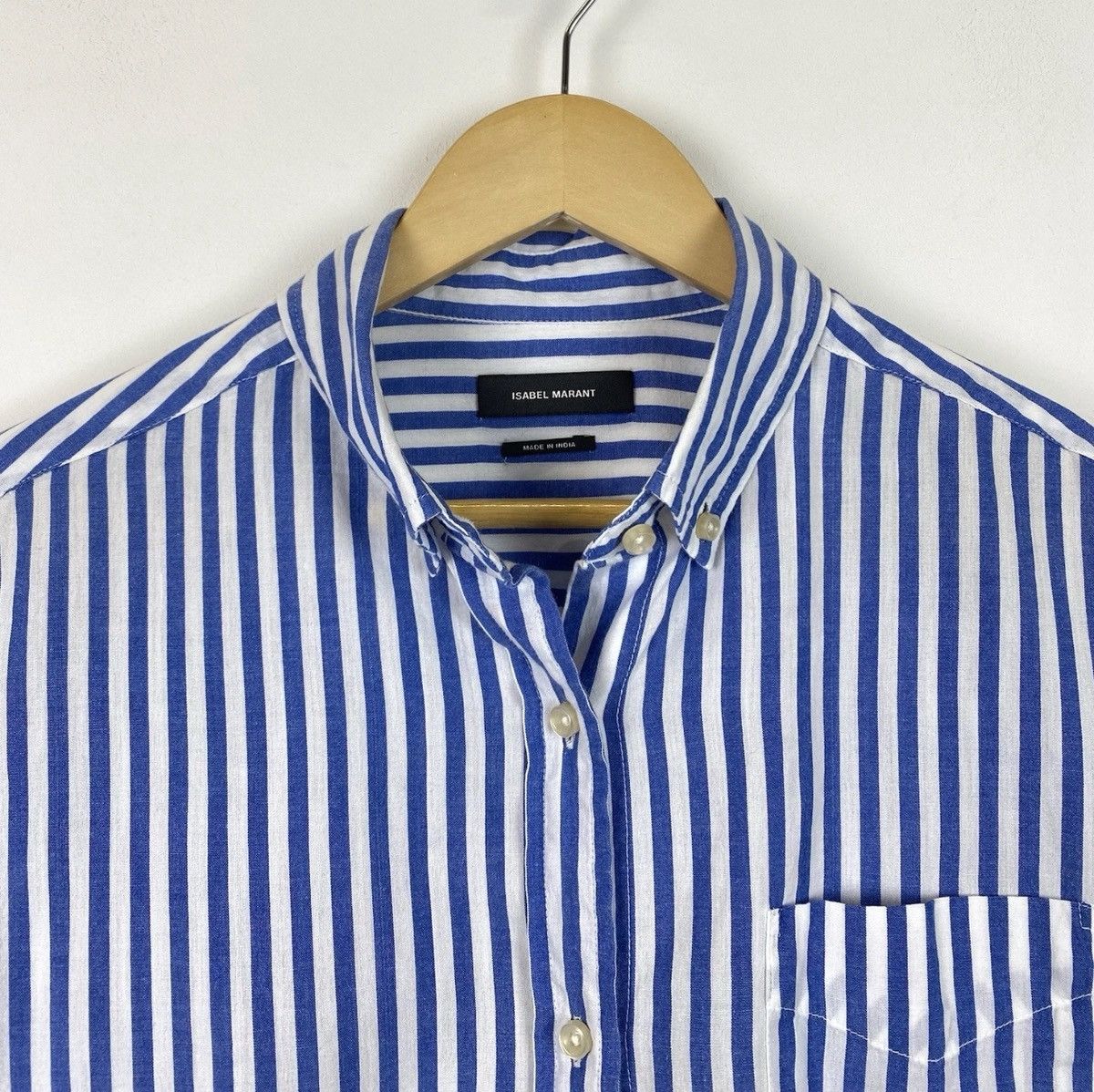 Isabel Marant Isabel Marant Long Sleeve Buttons Shirt Blue & White Striped Size XS / US 0-2 / IT 36-38 - 8 Thumbnail