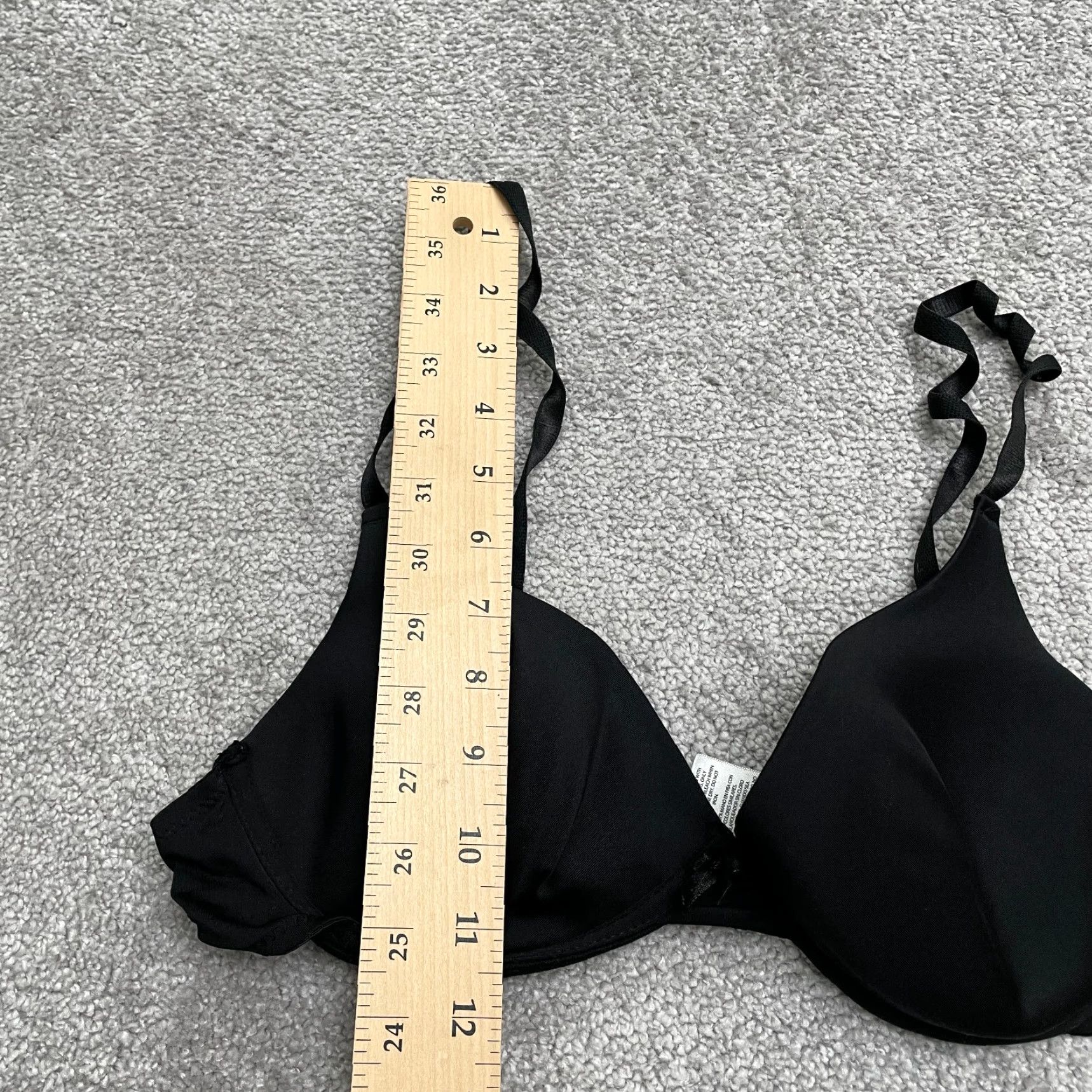 Vintage Unbranded Bra Womens 36B Black Underwired Padded Hook & Eye Adjustable Strap Size ONE SIZE - 7 Thumbnail