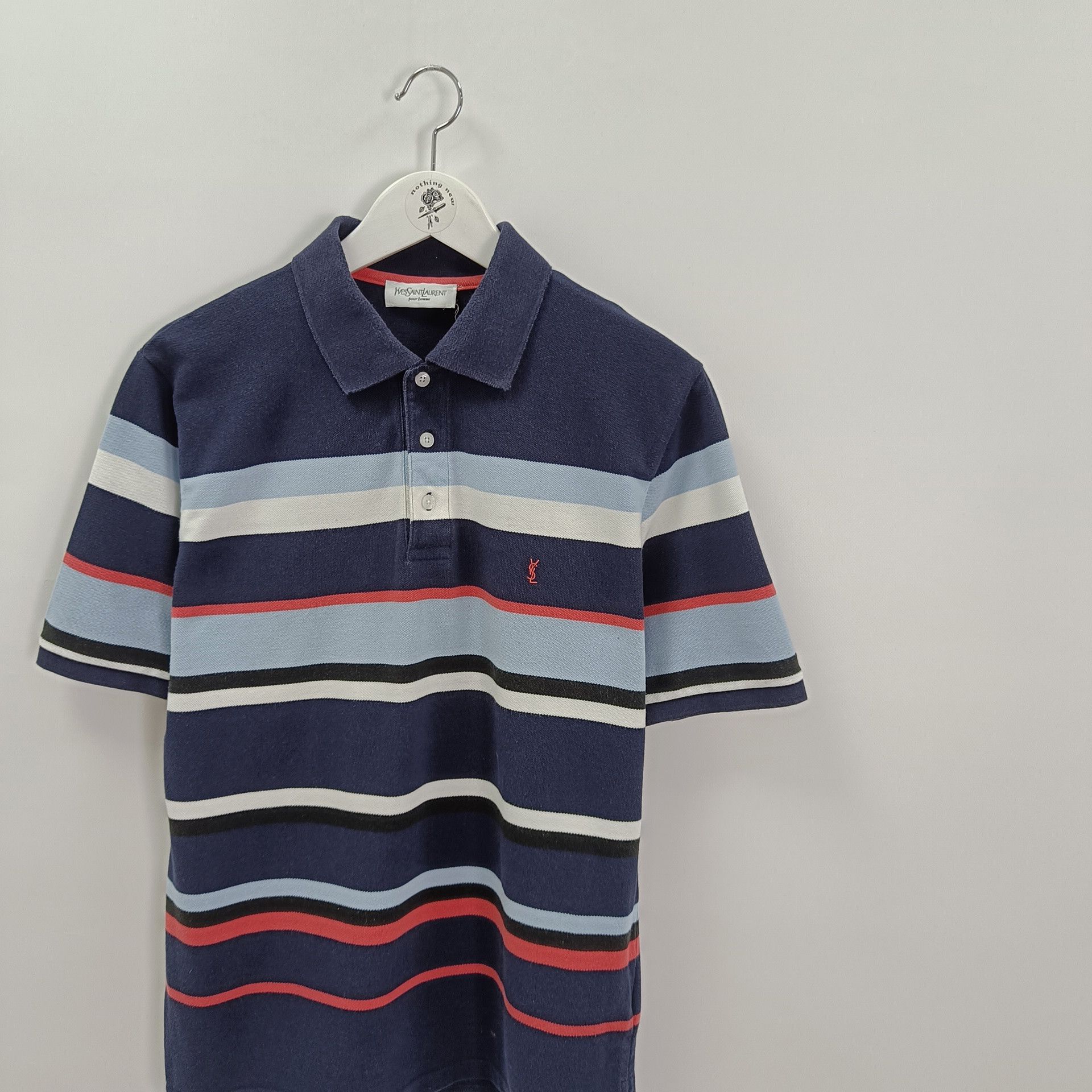 Vintage Yves Saint Laurent Striped Polo Shirt Size US M / EU 48-50 / 2 - 3 Thumbnail
