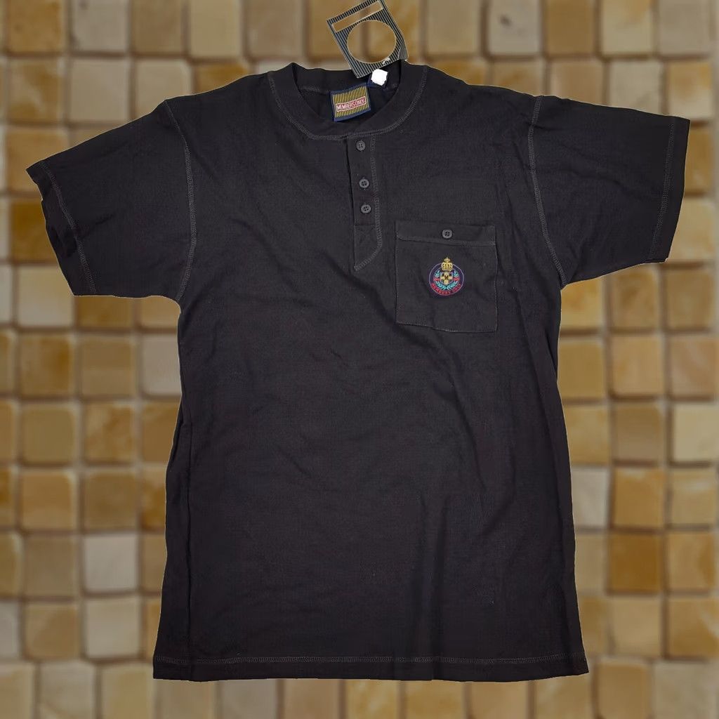 Members Only VINTAGE Members Only Black Henley Polo Shirt Short Sleeve Mens Size M Size US M / EU 48-50 / 2 - 1 Thumbnail