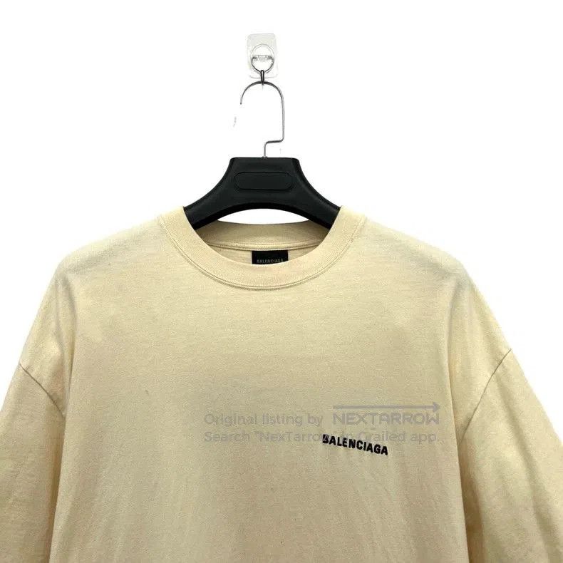 Balenciaga Balenciaga Beige Logo Print Short Sleeve. Size US M / EU 48-50 / 2 - 4 Thumbnail