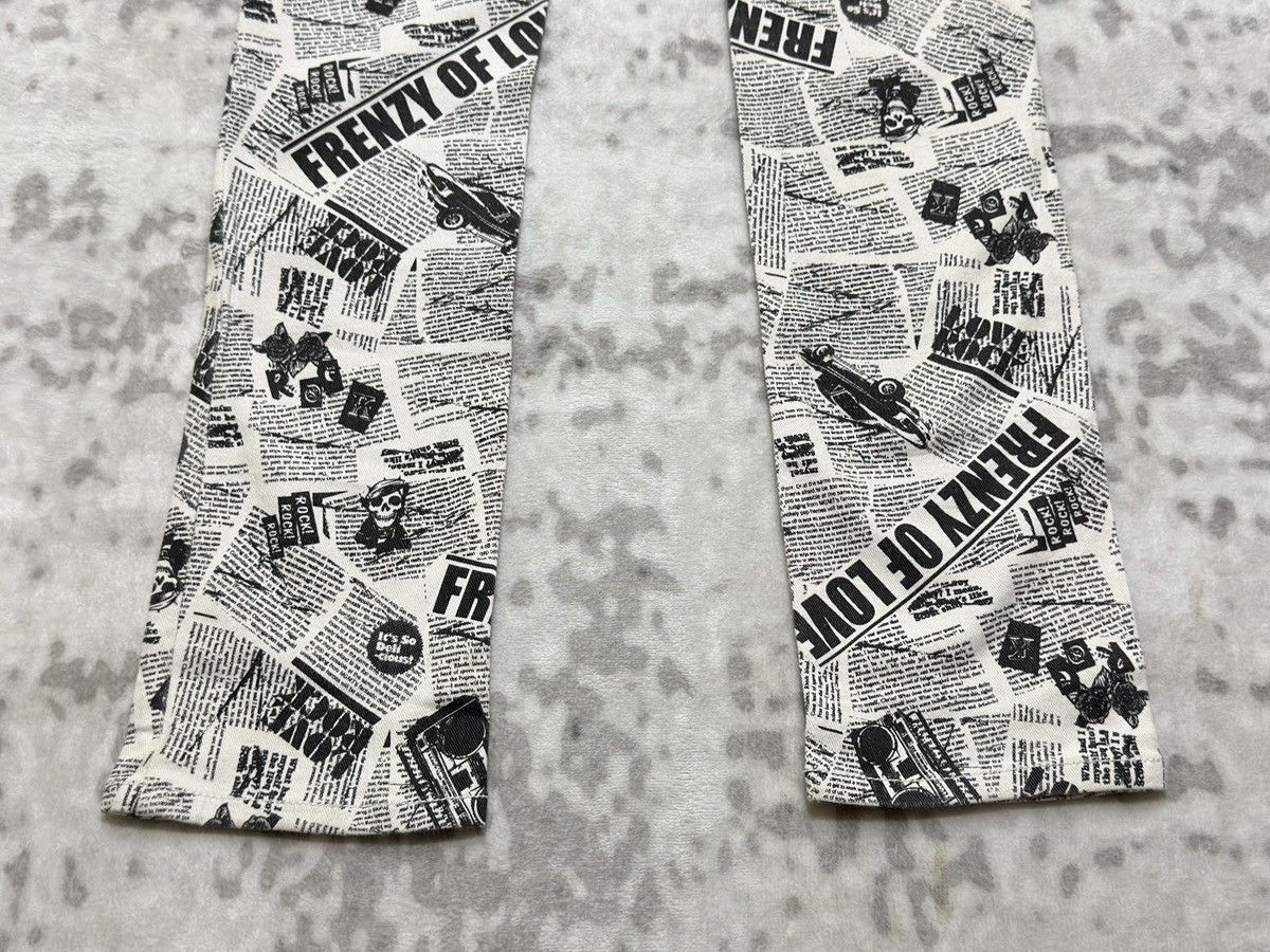 Japanese Brand Vintage INDIO Archive Newspaper Print Low Rise Slim Fit Size US 28 / EU 44 - 12 Thumbnail