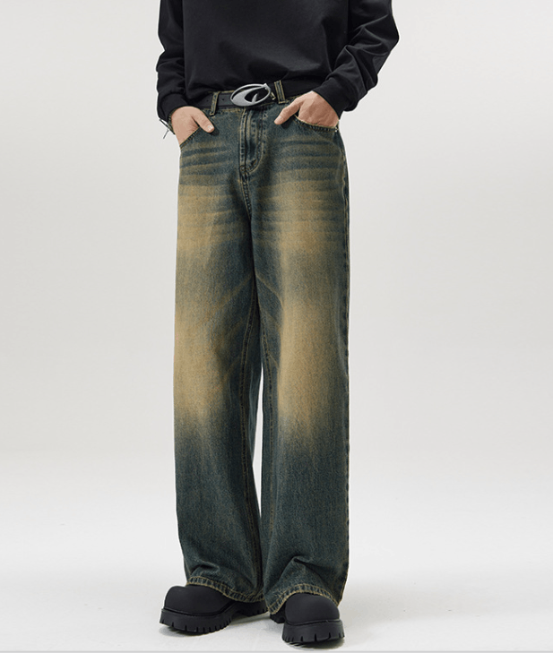 Japanese Brand × Jean Men's washed distressed loose straight jeans Size US 32 / EU 48 - 1 Thumbnail