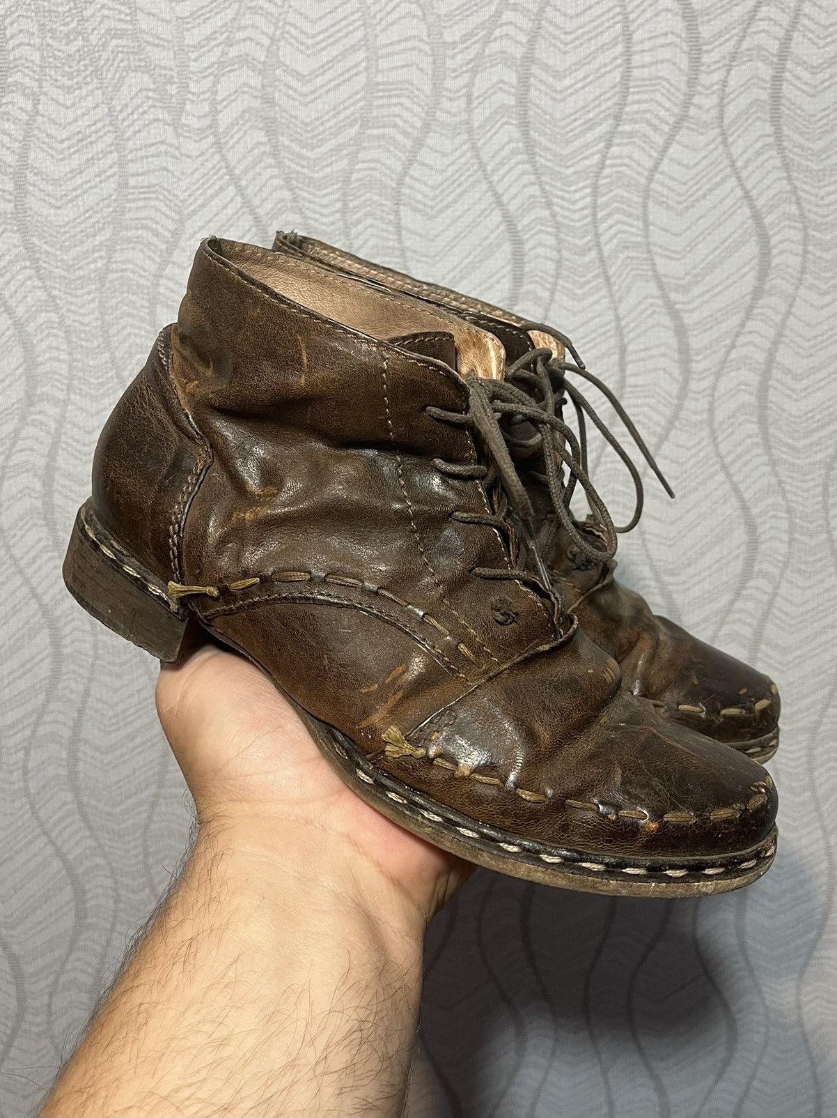 Elia Maurizi Clocharme Avant Garde Leather Distressed Guidi Style Boots Size US 7 / IT 37 - 1 Thumbnail