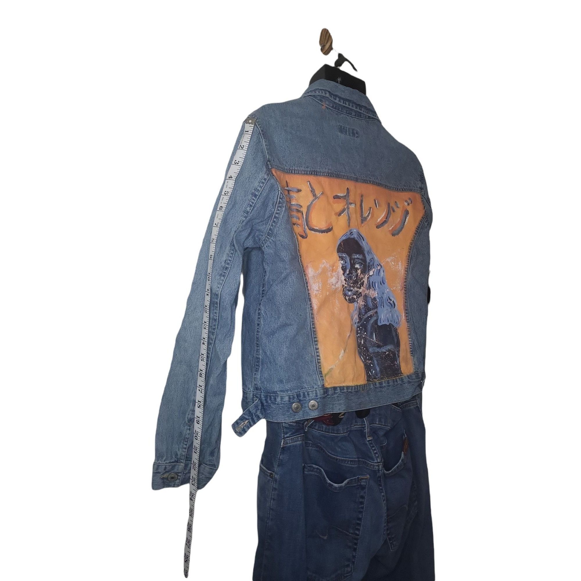 Other French Cuff Denim Embroidered Jacket Women Sz L Big Graphic Size L / US 10 / IT 46 - 3 Thumbnail