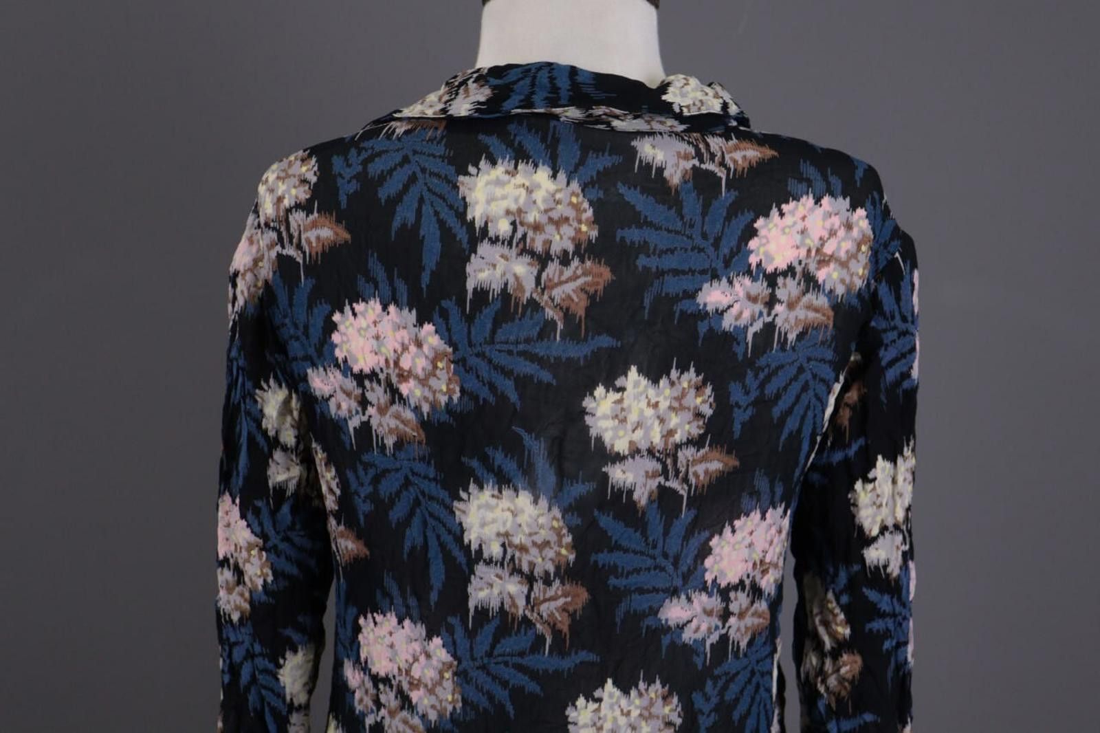 Gianni Valentino Ganni Multicolor Floral V-Neck A-Line Tunic Dress Size XS Size XS / US 0-2 / IT 36-38 - 9 Thumbnail